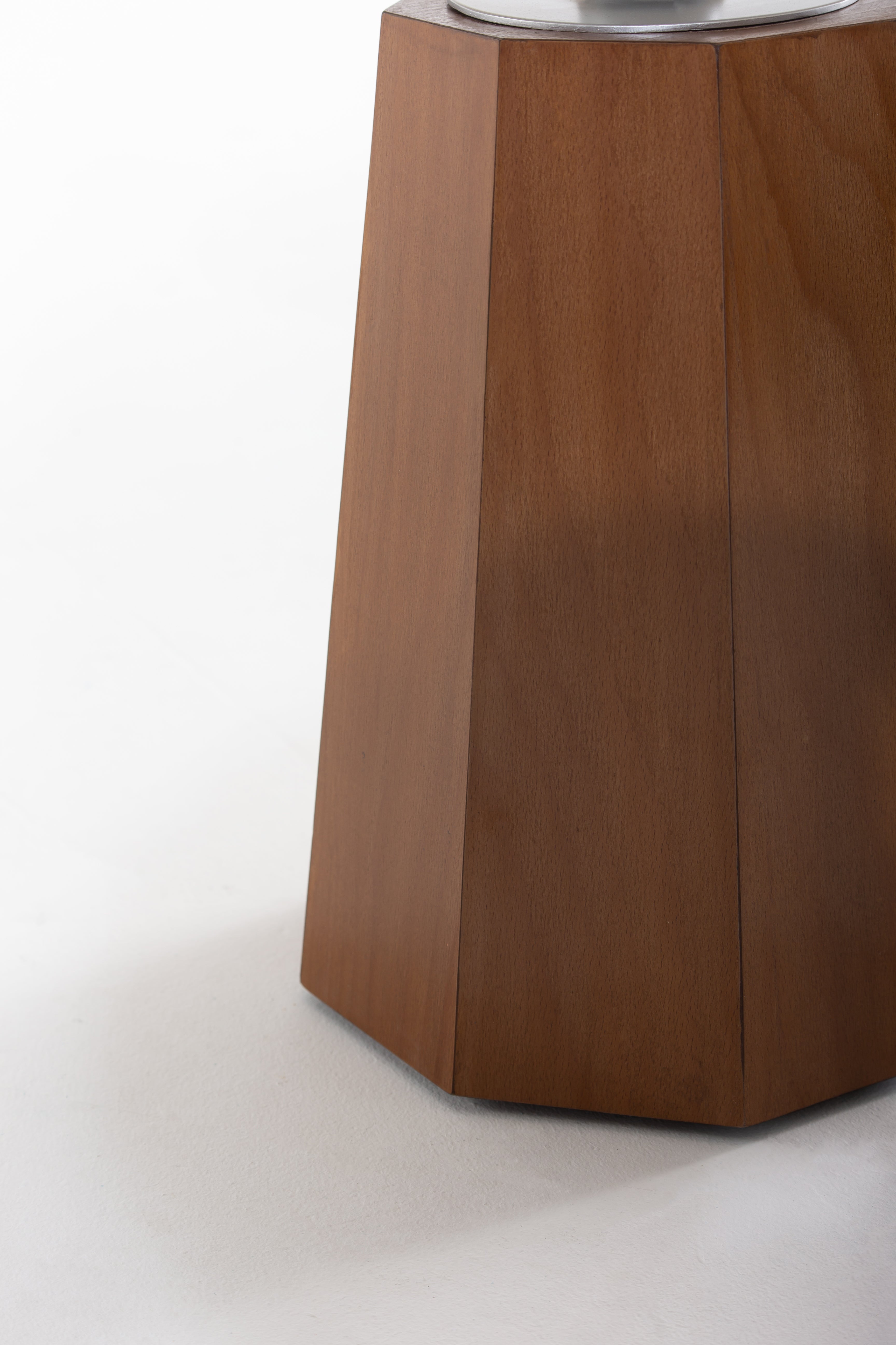 Kalista Beige Unfilled Travertine Top Side Table 4