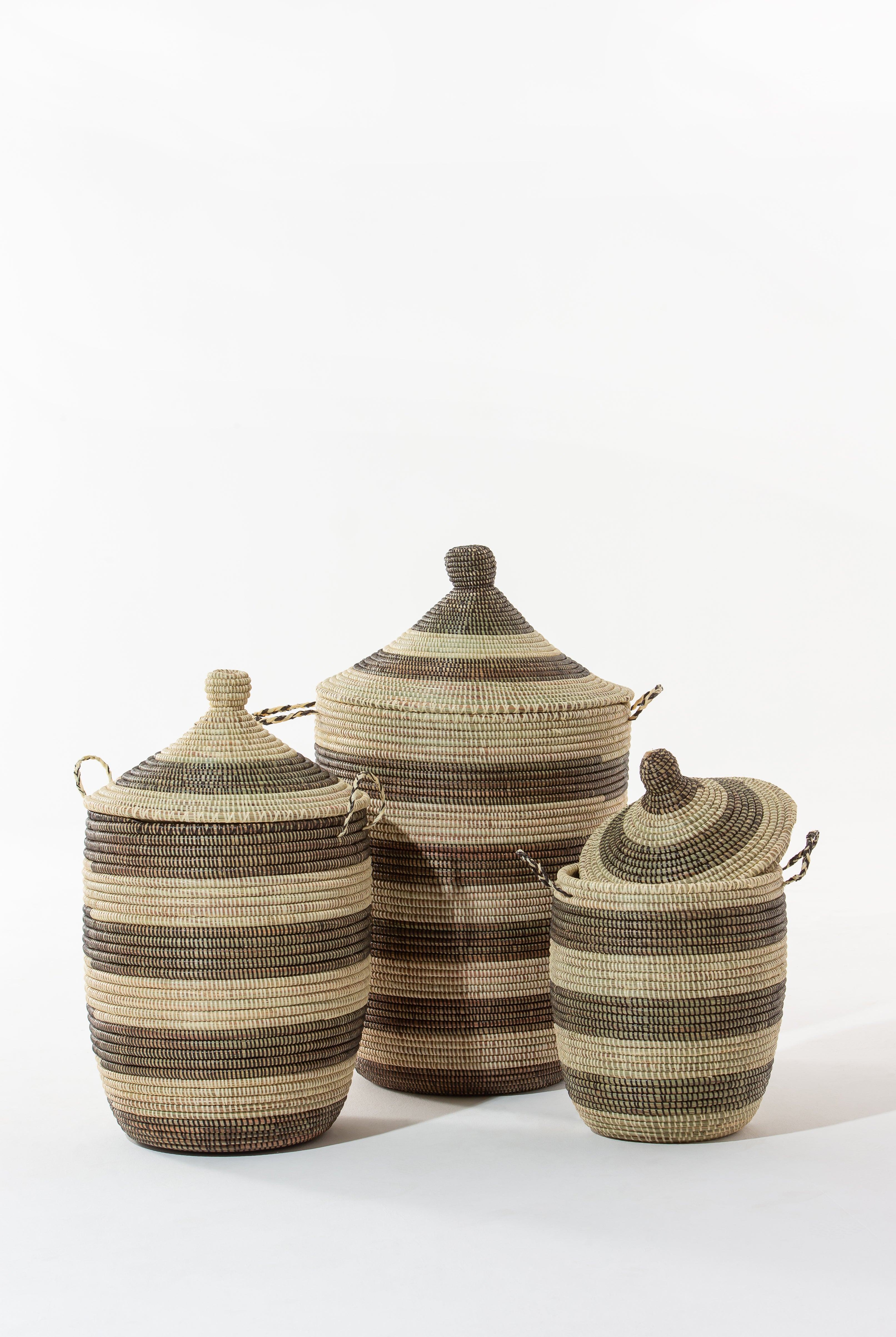 Maisha Striped Handmade Storage Basket
