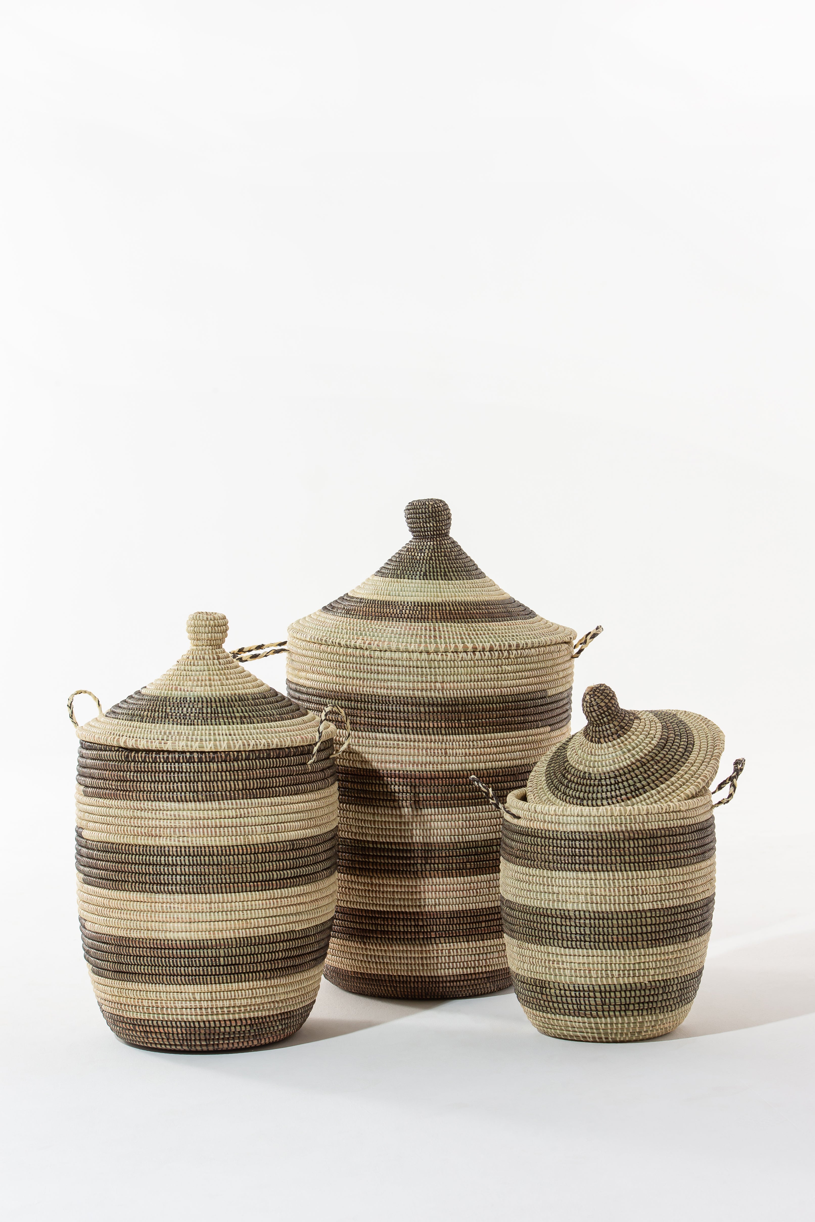 Maisha Striped Handmade Storage Basket