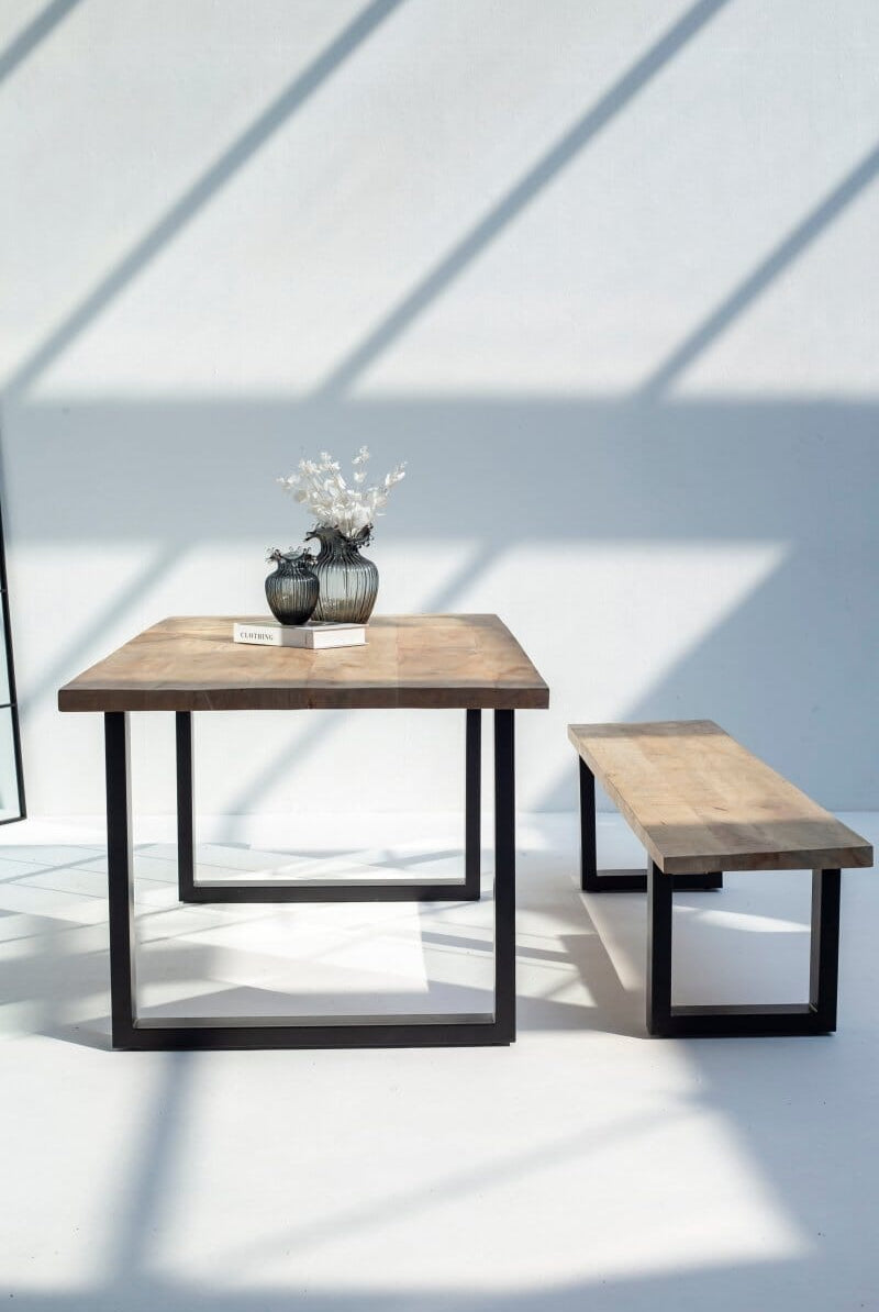 Mango Wood Dining Table with 4CM Top Thickness (4 Sizes) 150CM Length x 90CM Depth x 75CM Height U