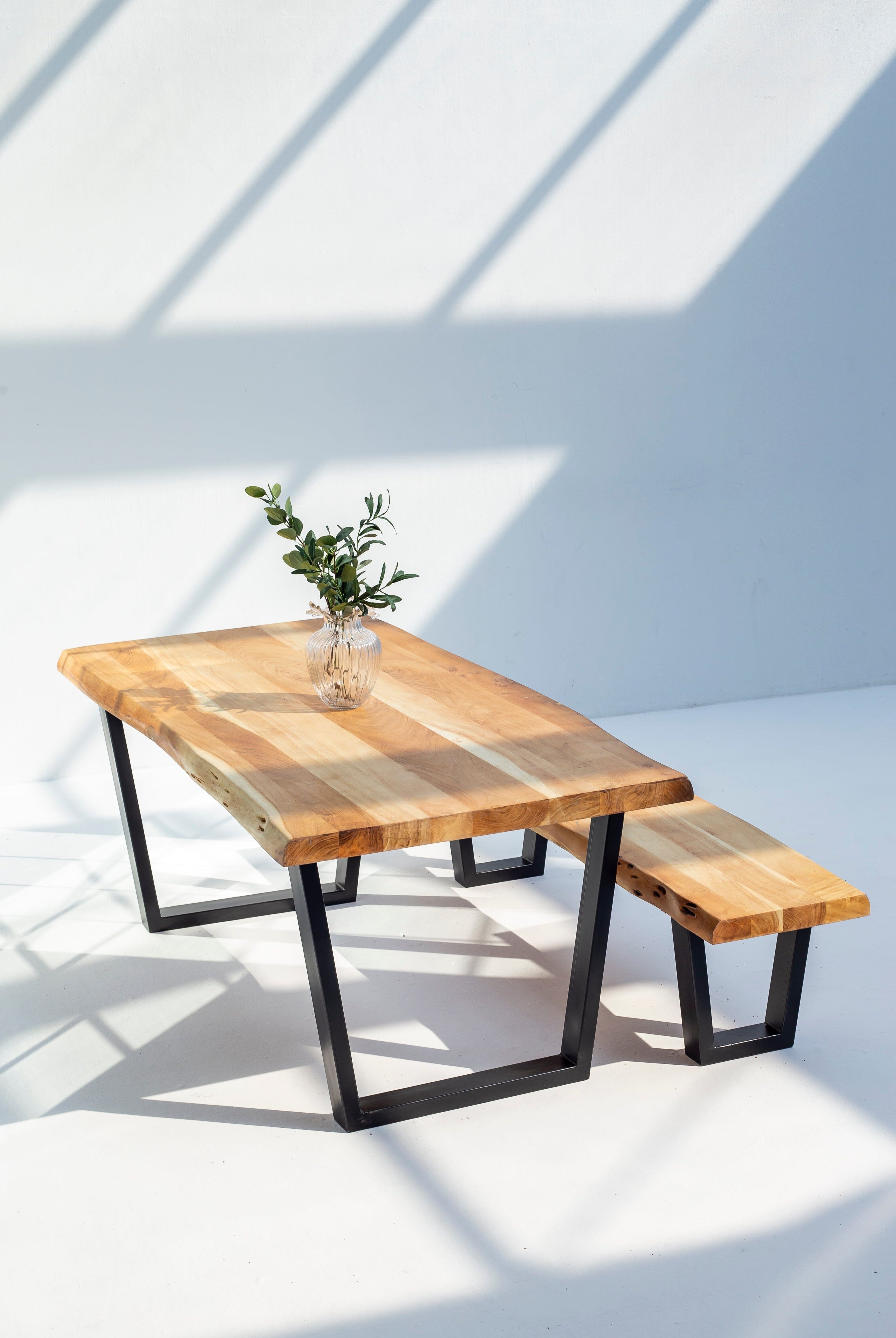 Light Acacia Wood Dining Table (5 Sizes)