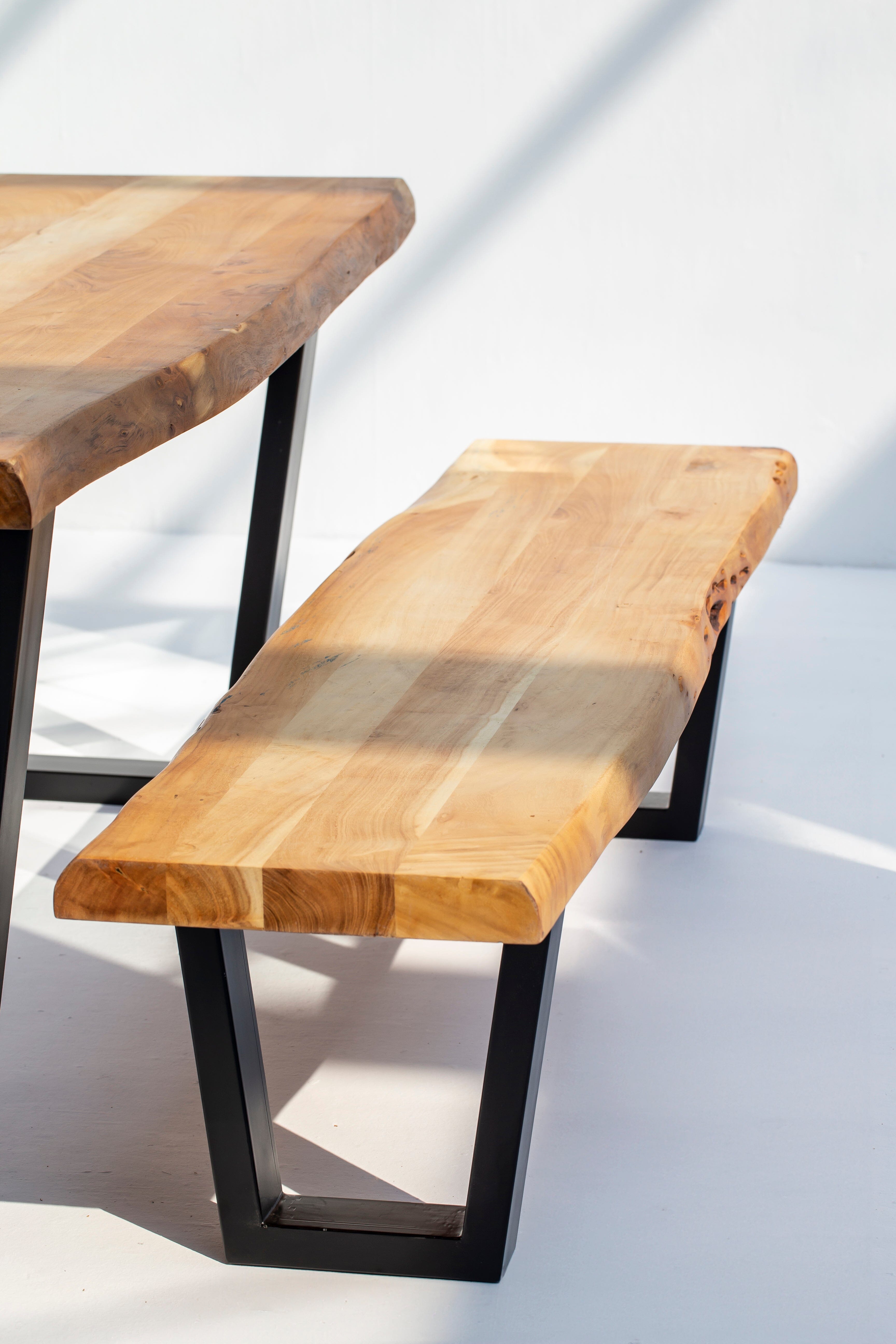 Acacia Wood Industrial Design Bench (4 Sizes)