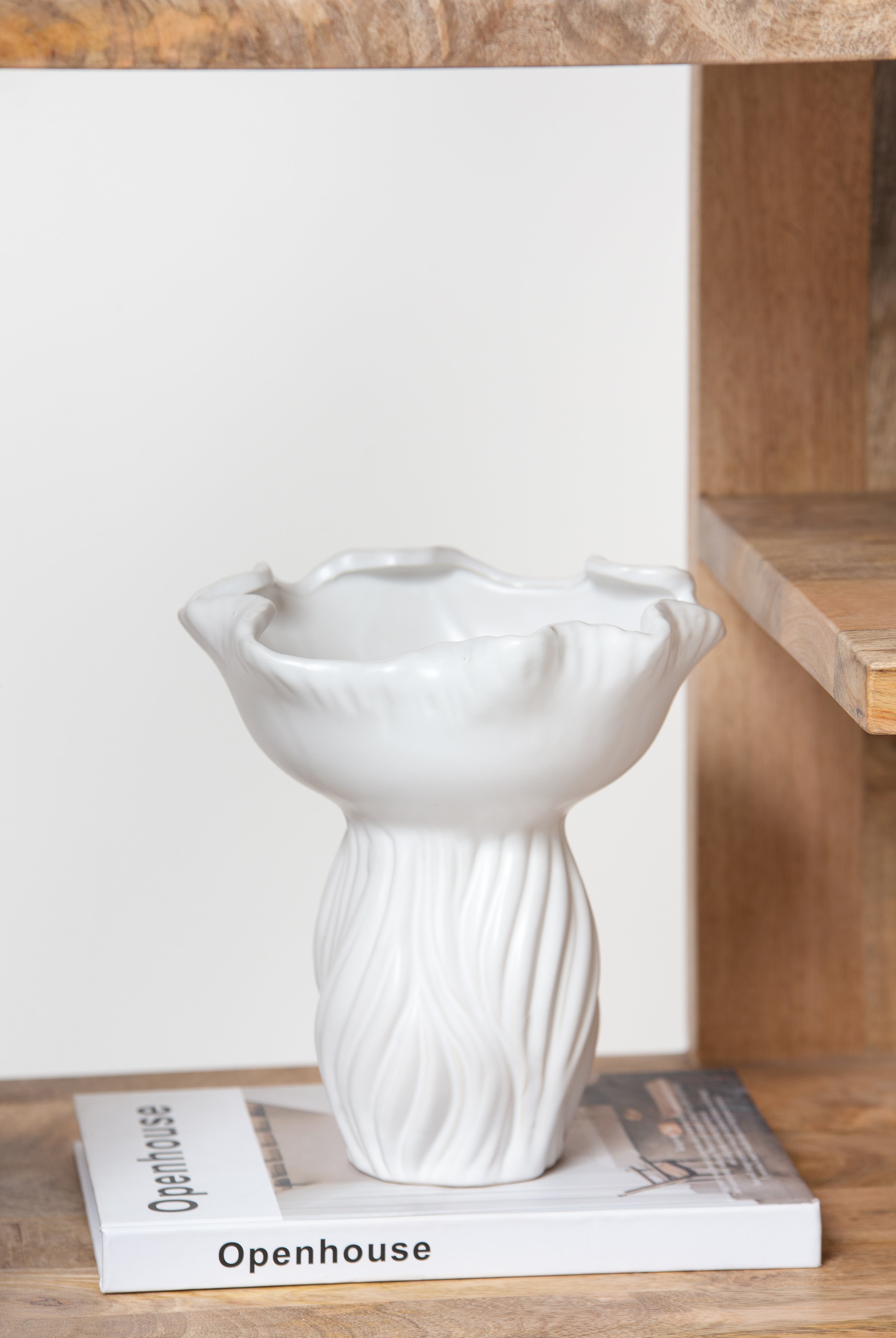 Ripple Pedestal Ceramic Vase
