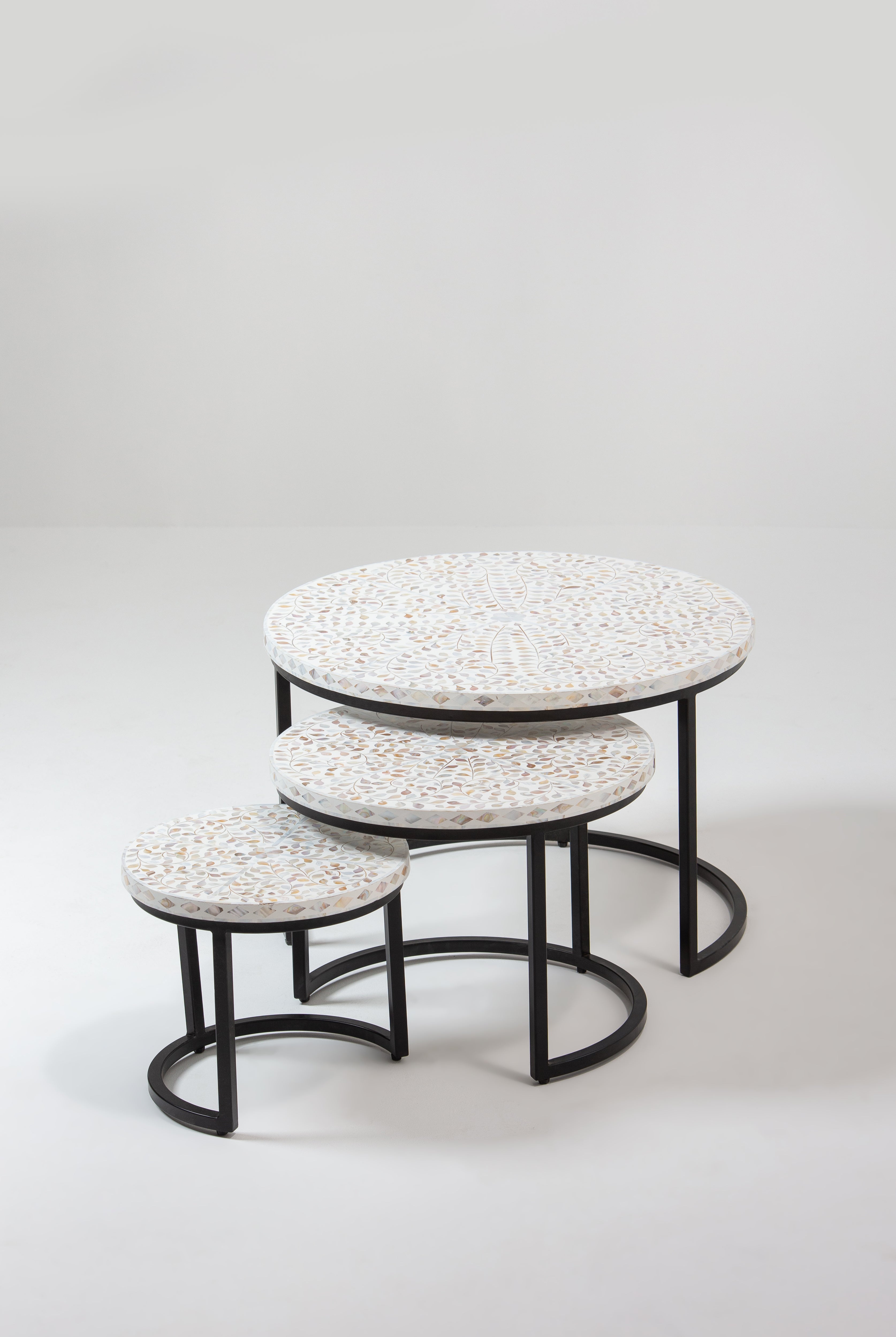 Gilda Mother of Pearl Nesting Coffee Table Set