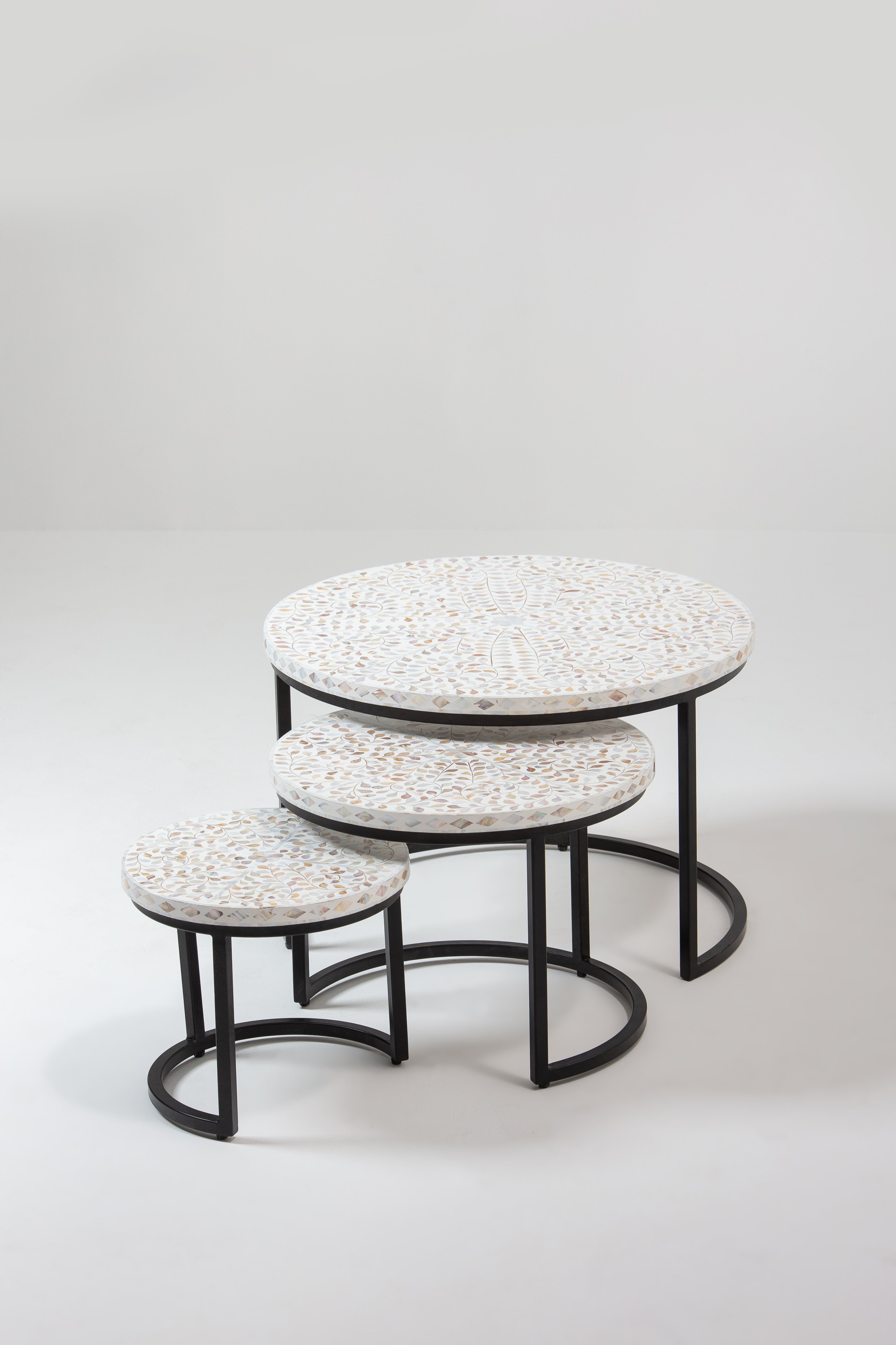 Gilda Mother of Pearl Nesting Coffee Table Set
