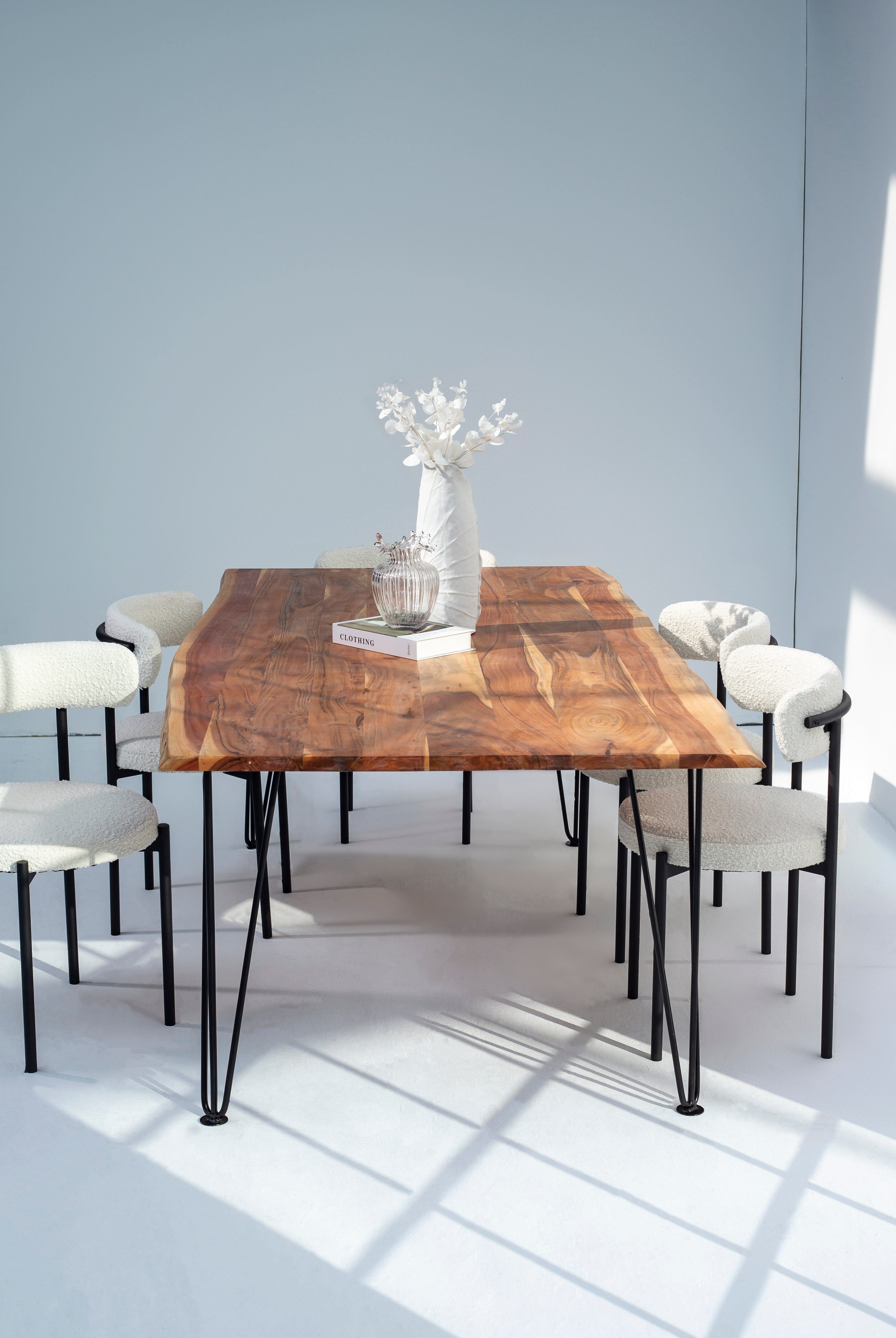Dark Acacia Wood Dining Table (10 Sizes) 150x90CM Pins 4 CM