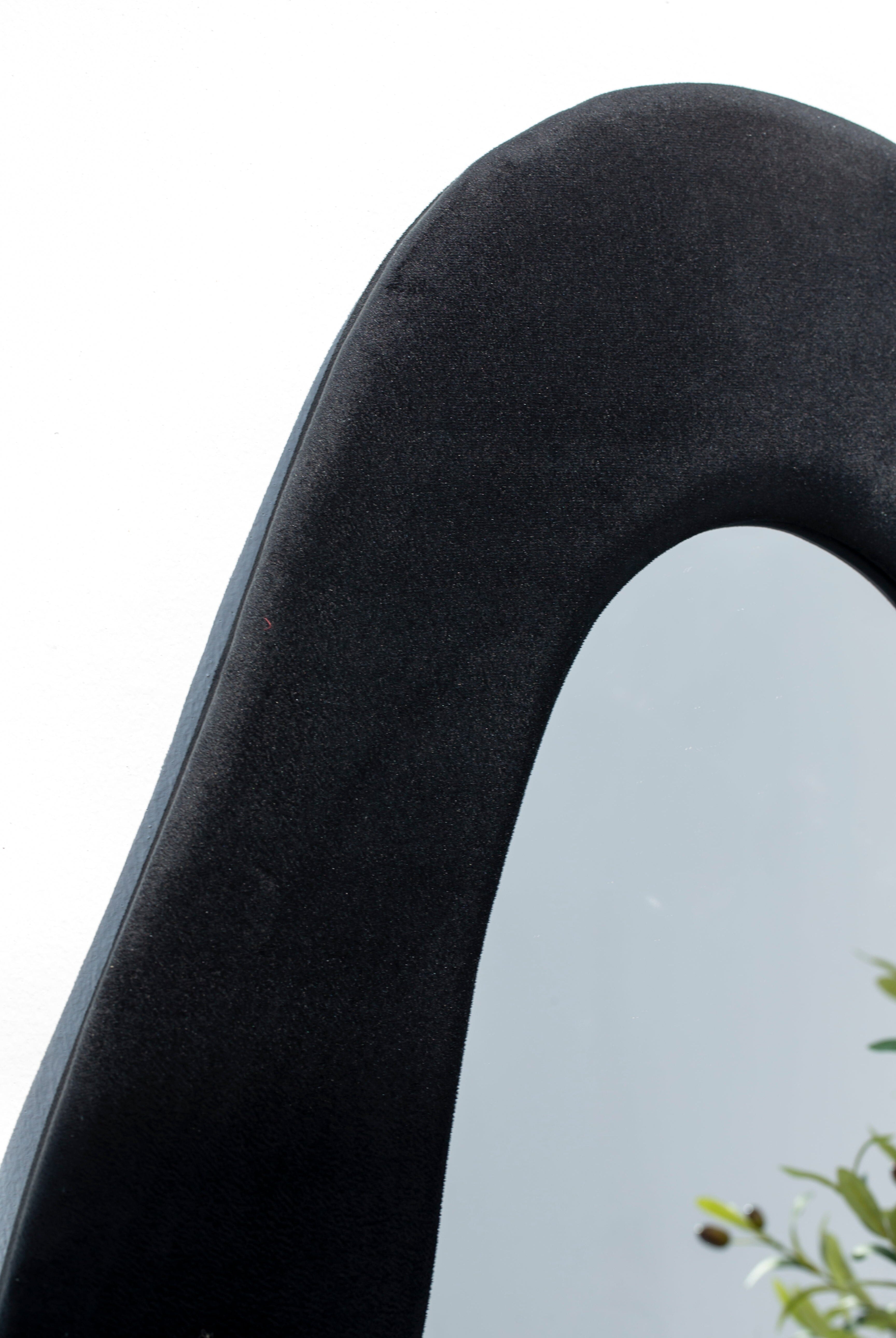 Roxana Black Squiggly Flannelette Floor Mirror (190x90CM) Homekode