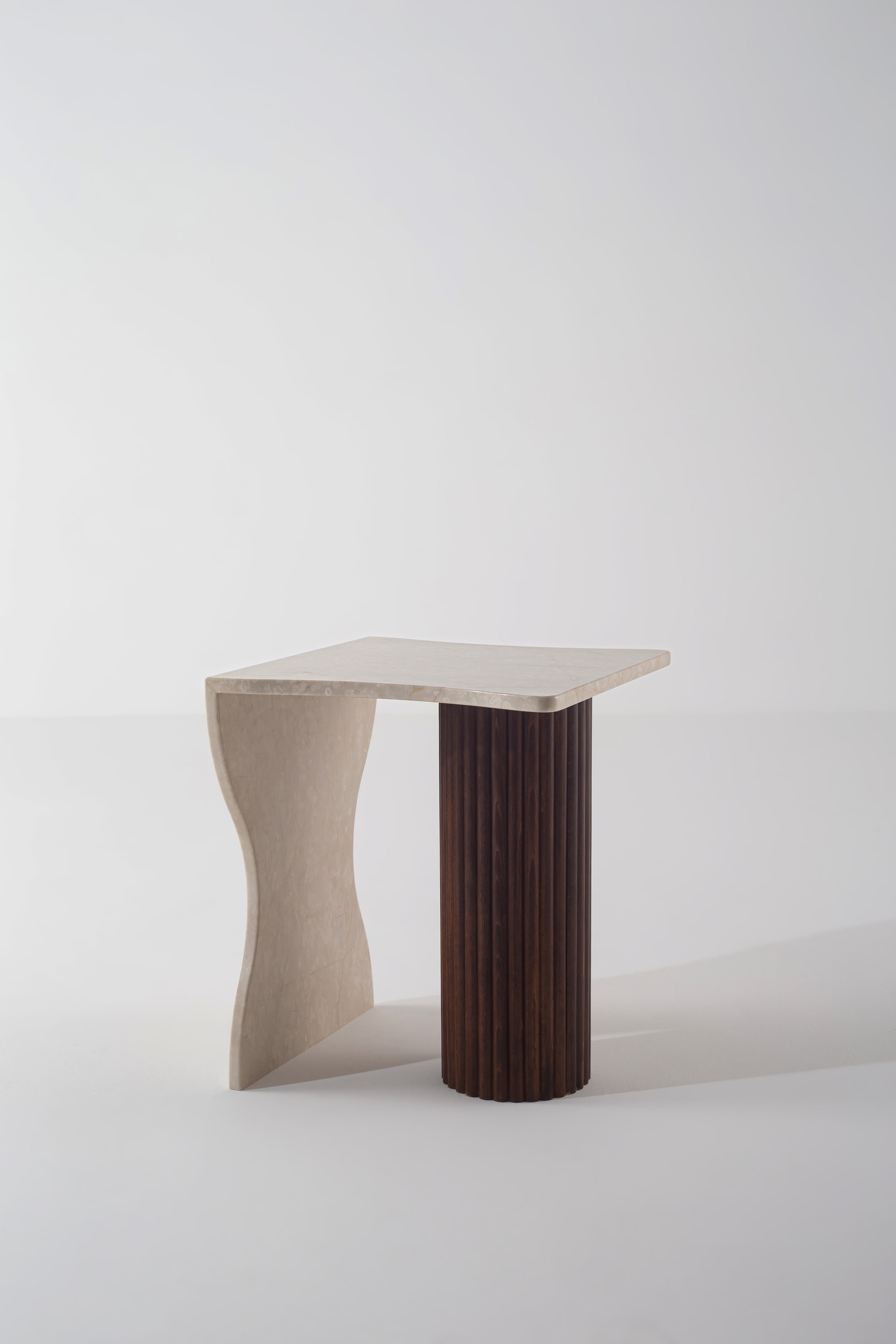 Leocadia Botticino Marble Side Table