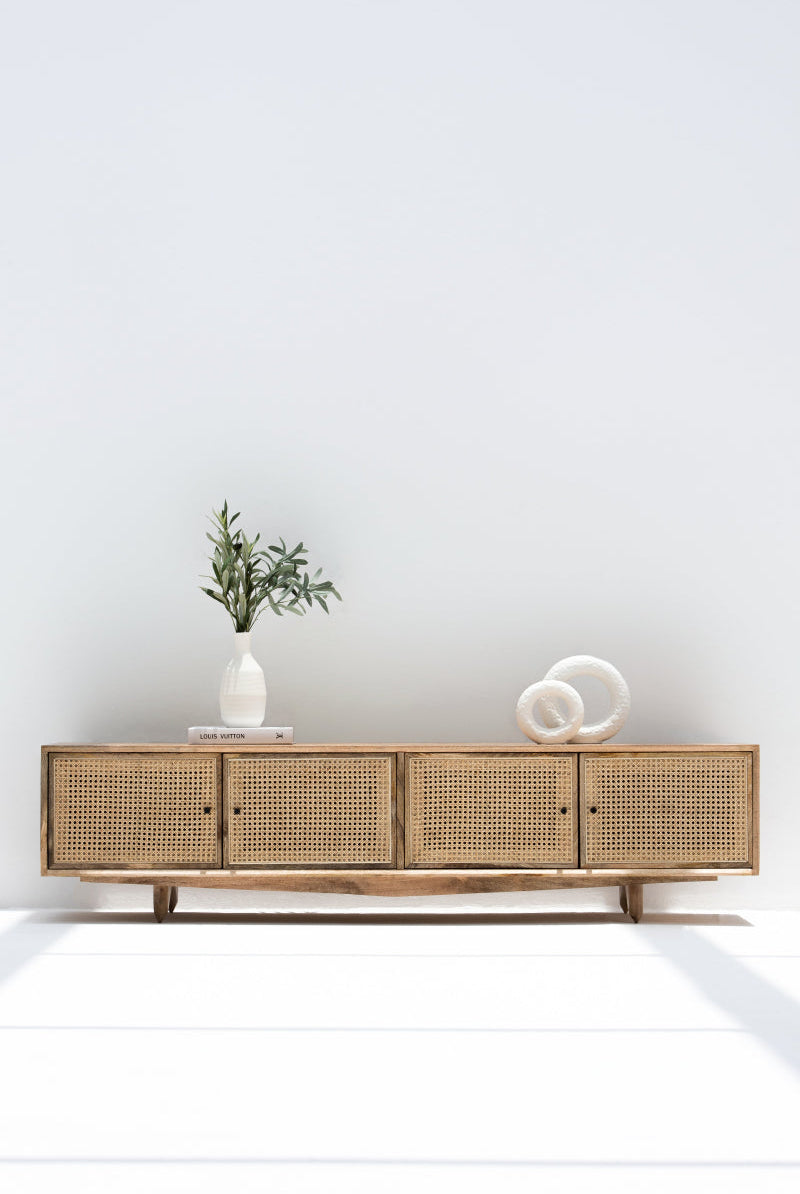 Catalina Rattan Doors Media Console