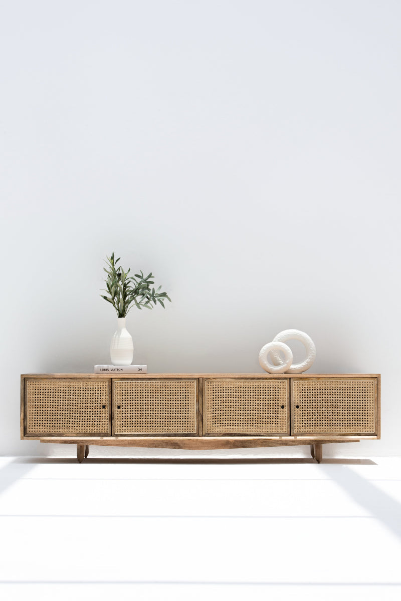 Catalina Rattan Doors Media Console