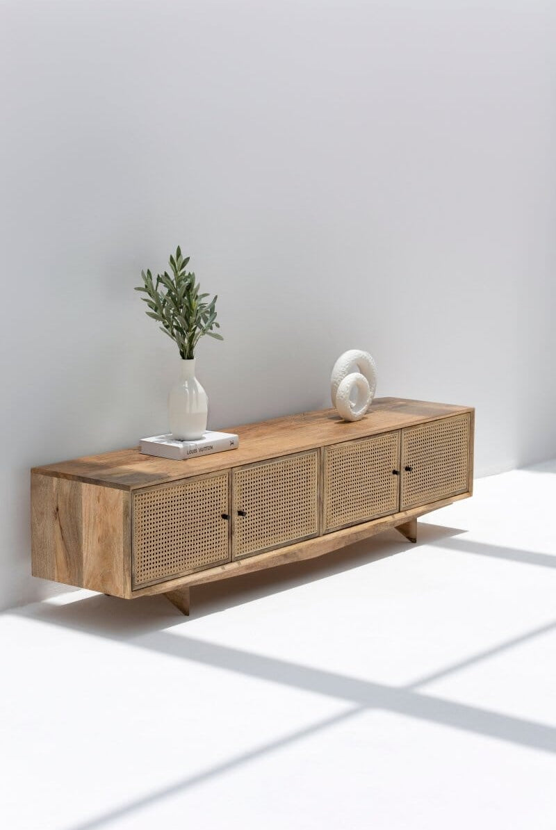 Catalina Rattan Doors Media Console