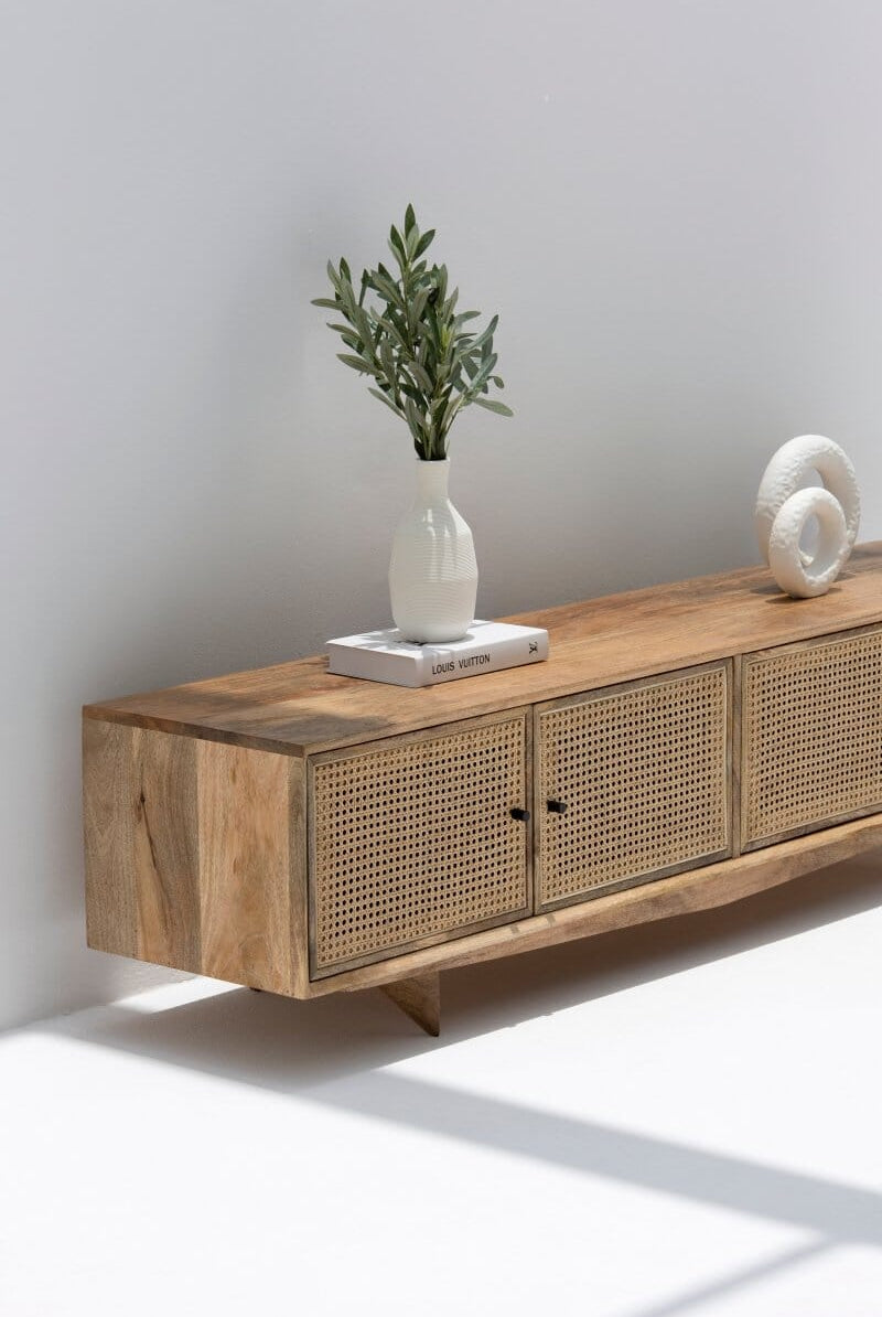 Catalina Rattan Doors Media Console
