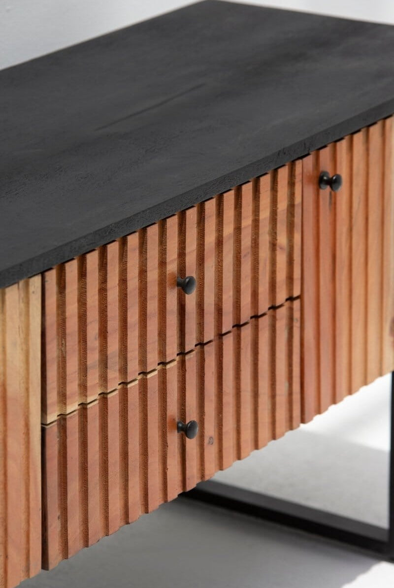 Finley Slat Wood Media Console