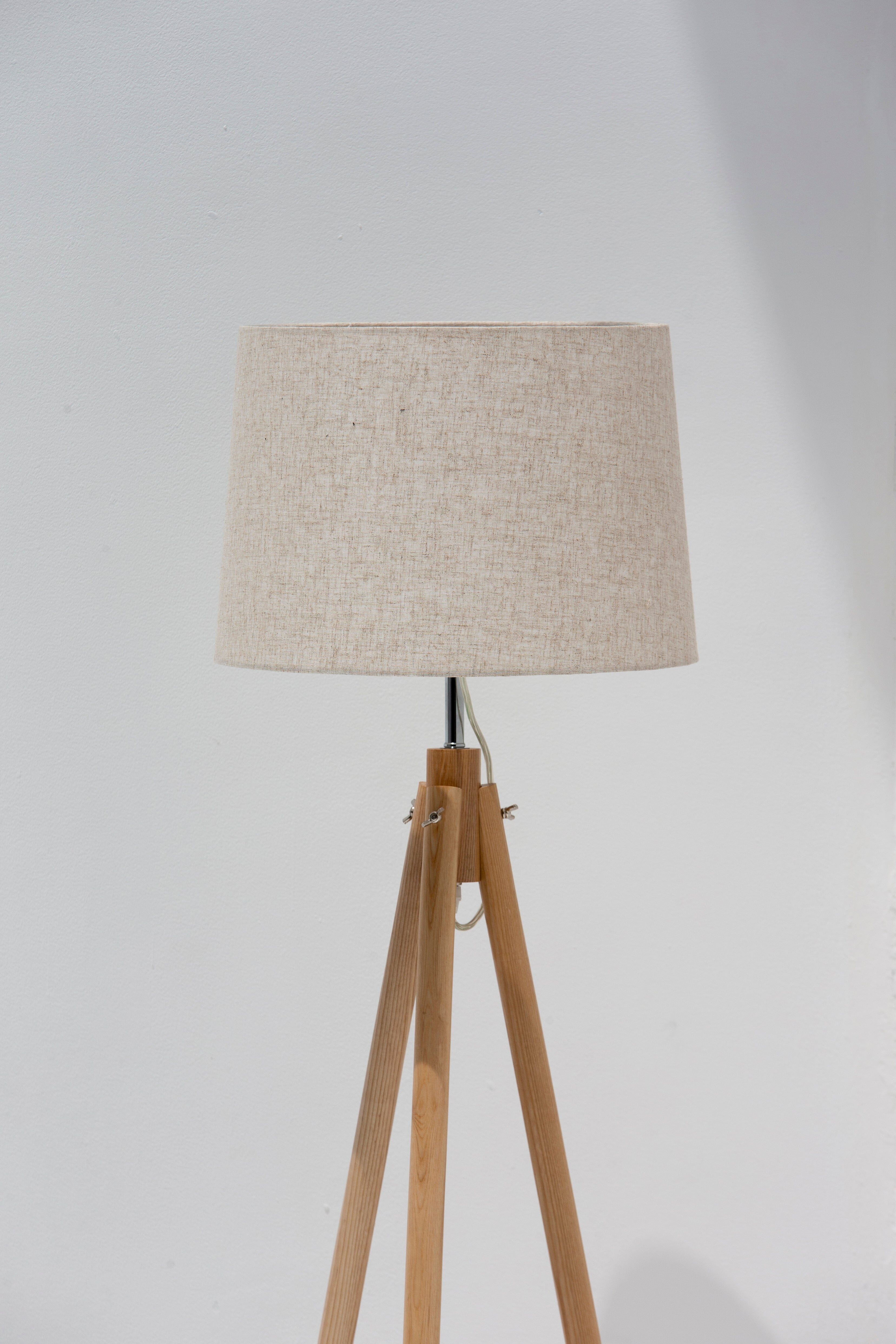 Modern Wooden Tripod Floor Lamp