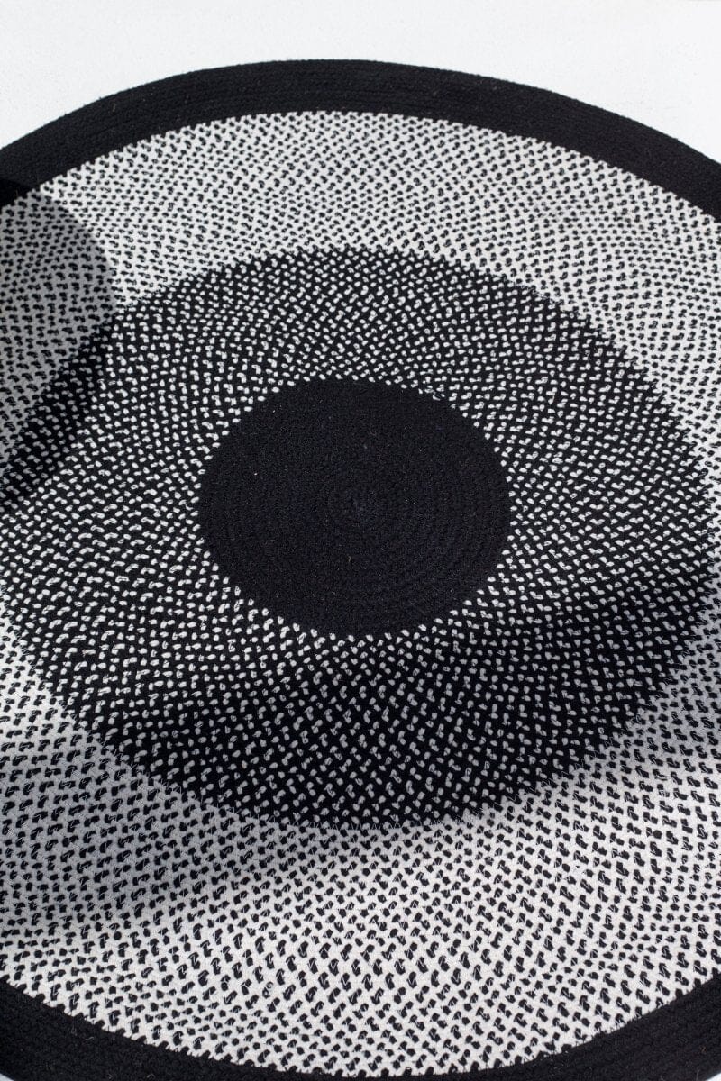 Monochrome Vision - White & Black Braided Rug (3 Sizes) Braided -- Braided Rug Homekode