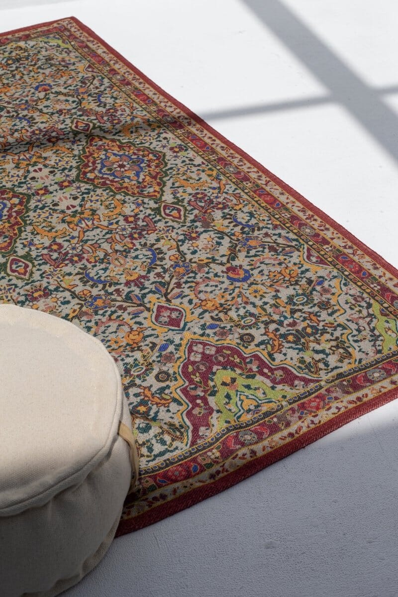 Vince Multi Color Digital Printed Maroon Rug (170x240 CM)