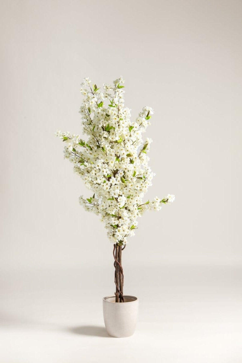 White Cherry Blossom Artificial Plant