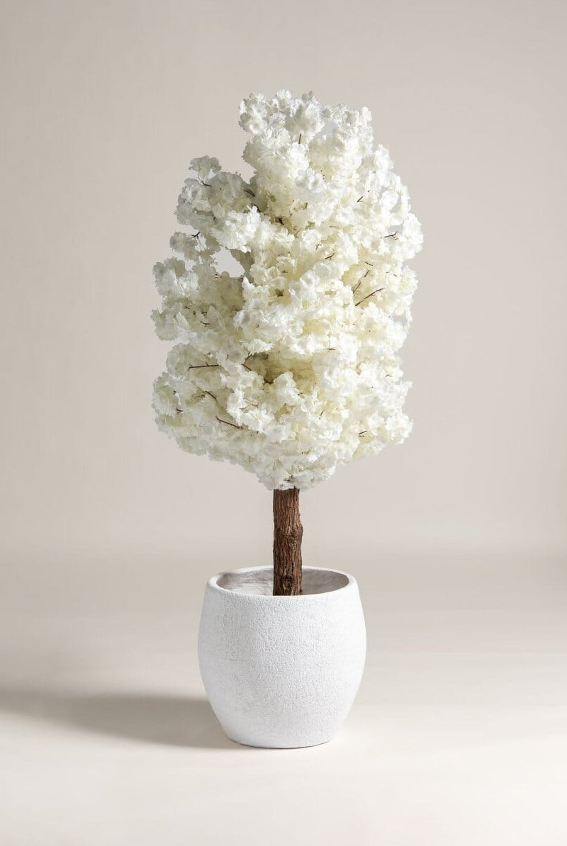 Prunus Serrulata Blossom Artificial Tree With Natural Wood Trunk