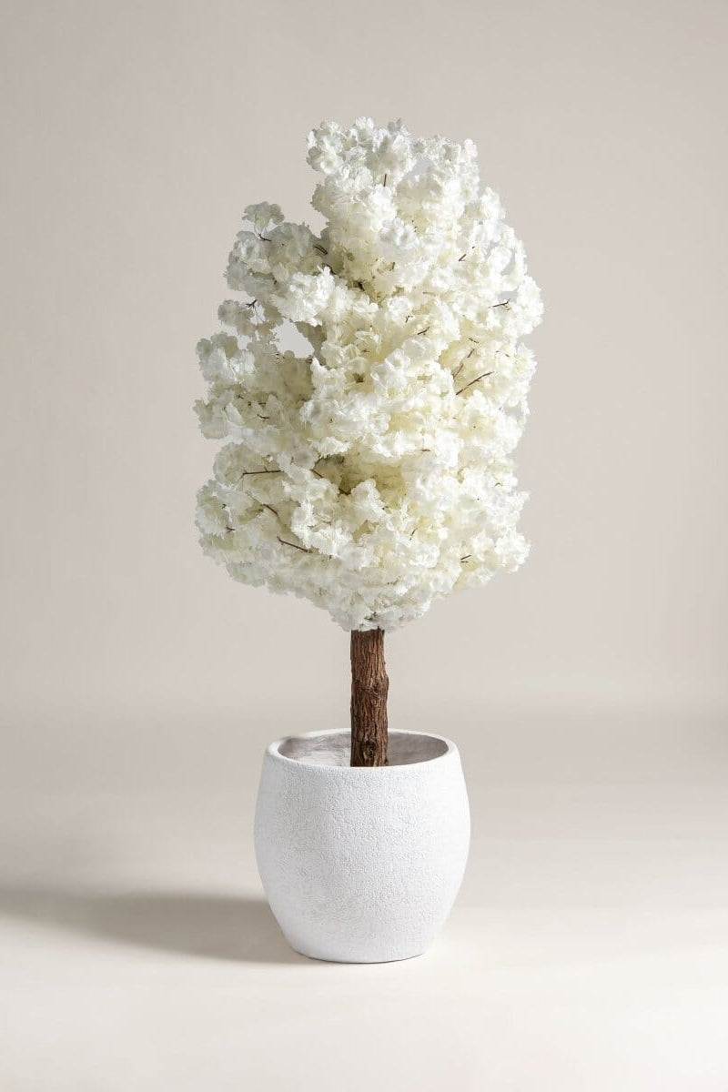 Prunus Serrulata Blossom Artificial Tree With Natural Wood Trunk