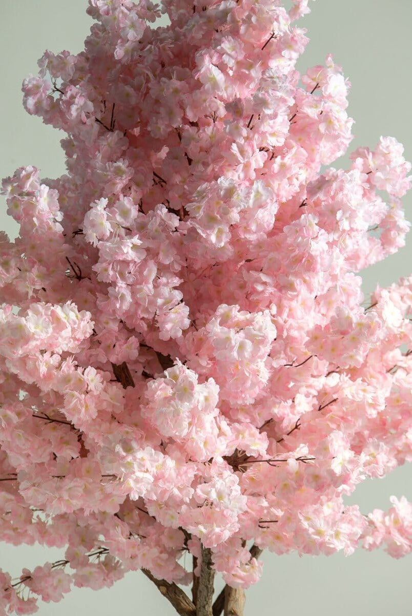 Pink Cherry Blossom Tree With Natural Wood Trunk (3 Sizes)