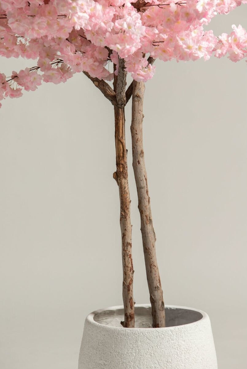 Pink Cherry Blossom Tree With Natural Wood Trunk (3 Sizes)