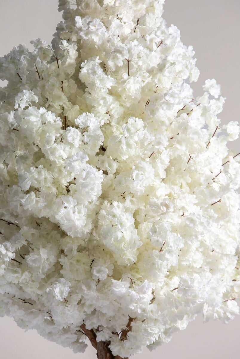 White Cherry Blossom Tree With Natural Wood Trunk (3 Sizes)