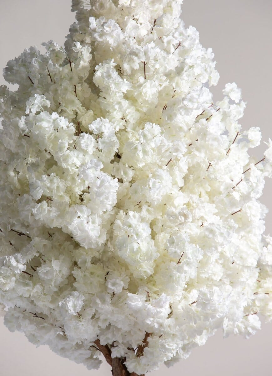 White Cherry Blossom Tree With Natural Wood Trunk (3 Sizes)