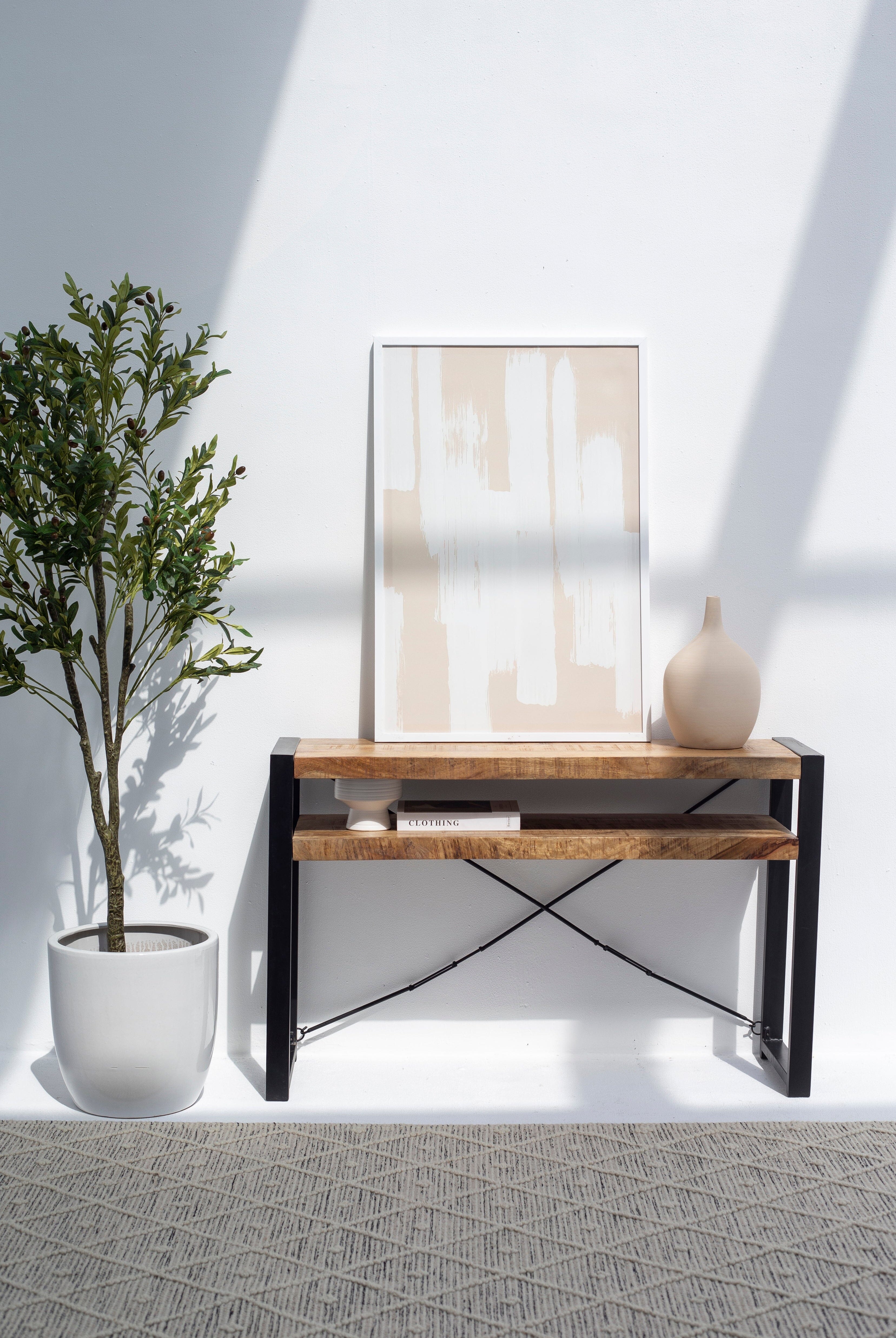 Silvia Two Shelves Industrial Console