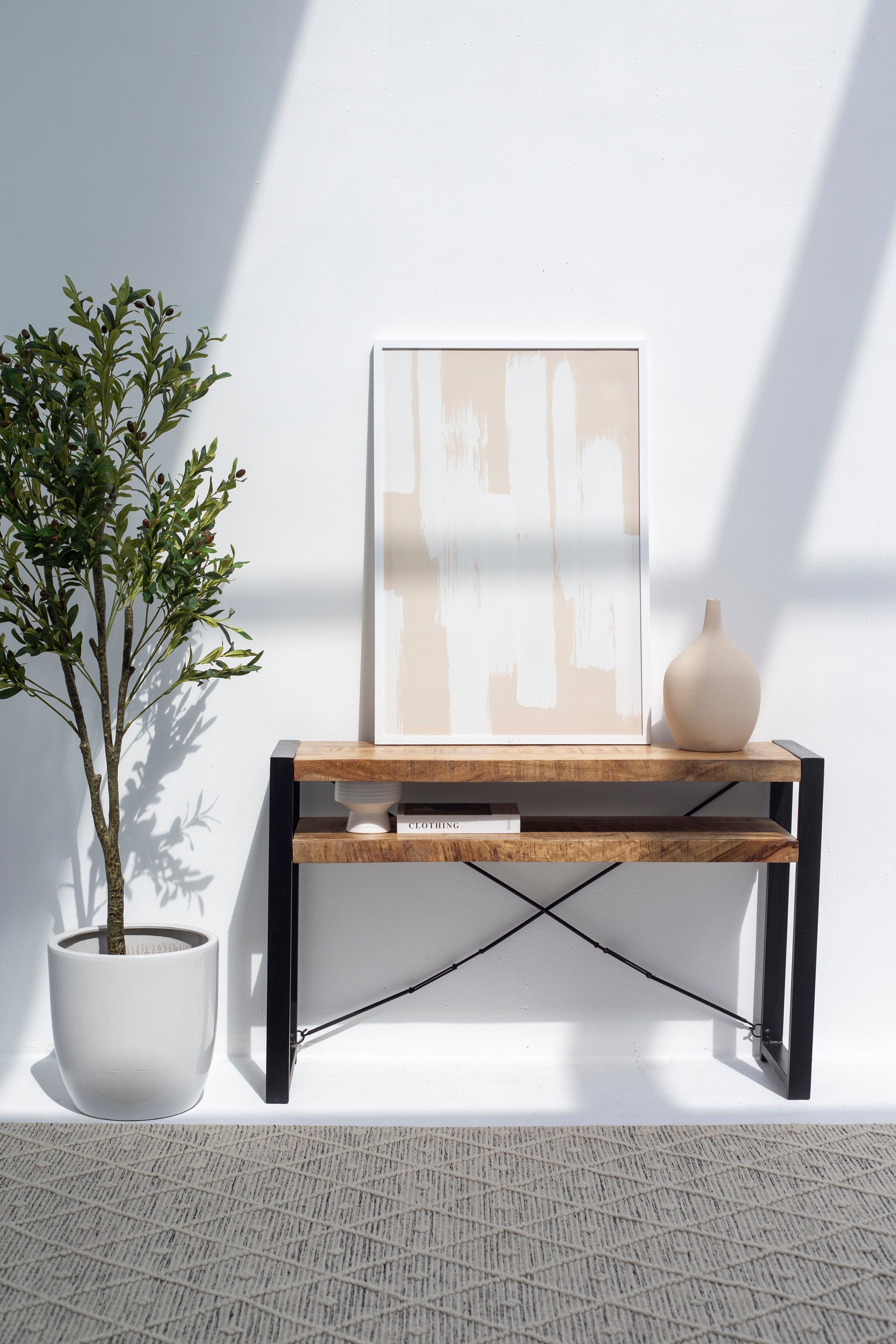 Silvia Two Shelves Industrial Console