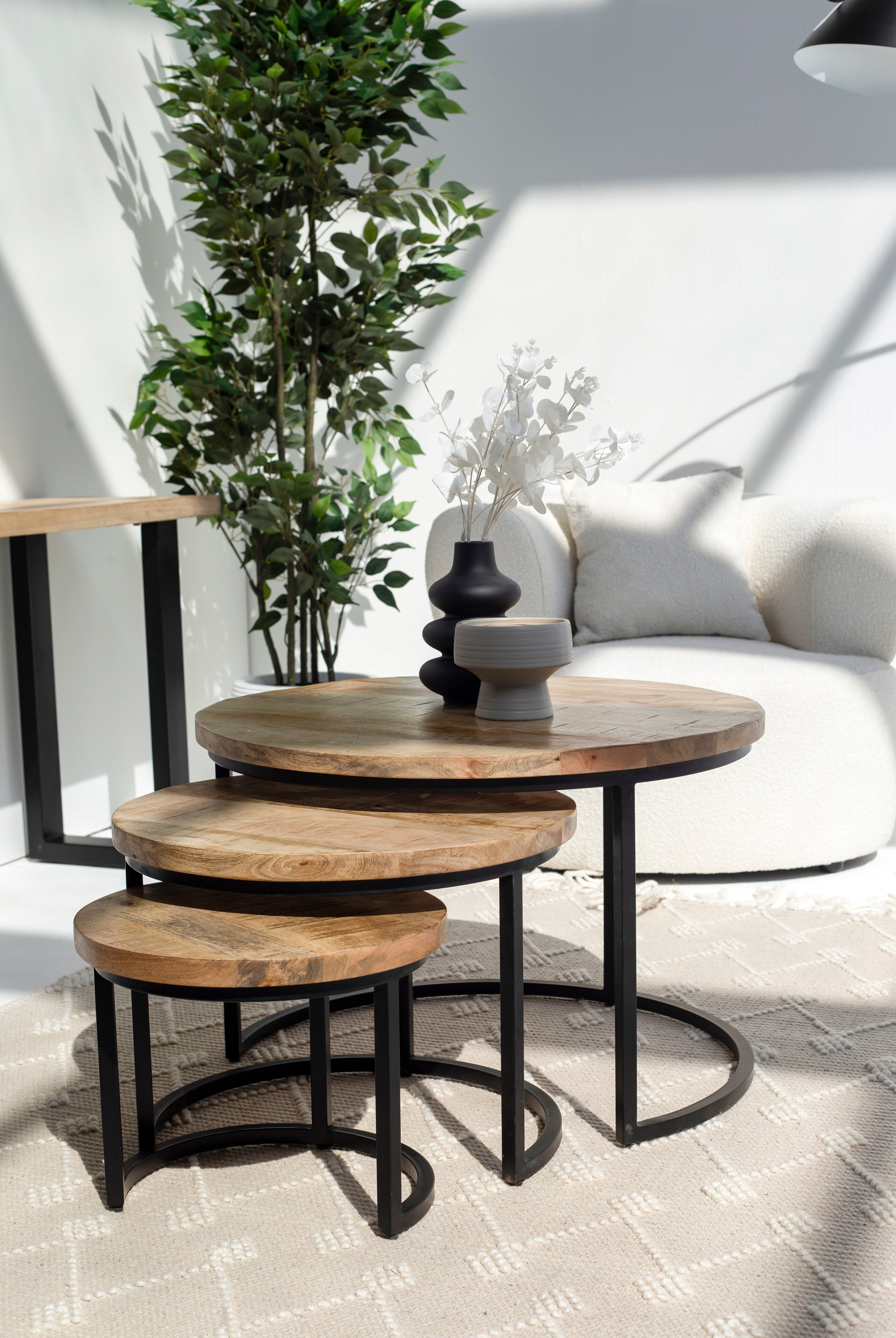 Veda Nesting Mango Wood Coffee Table