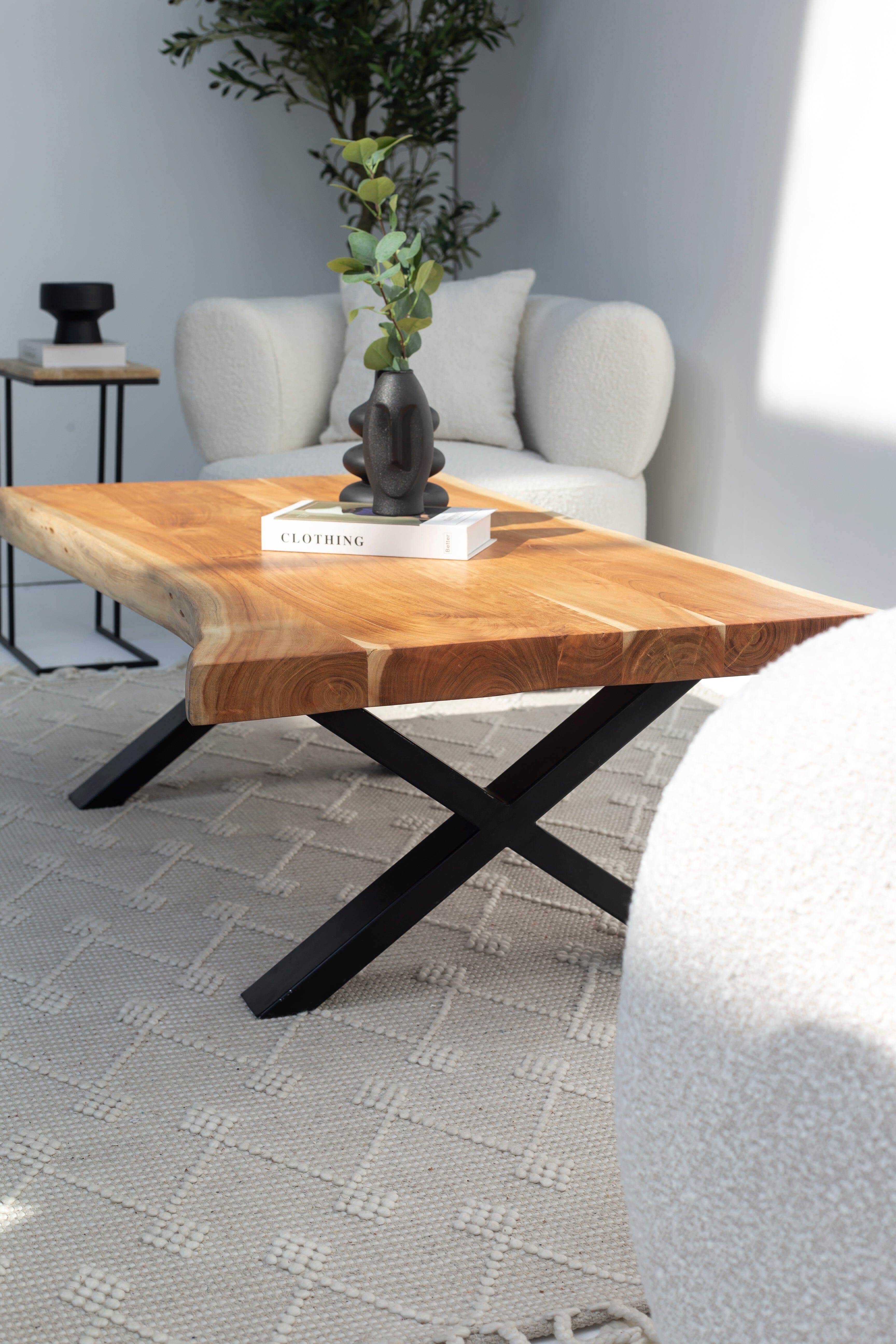 Light Acacia Wood Coffee Table (3 Sizes) Coffee Tables 120x75CM 4CM X