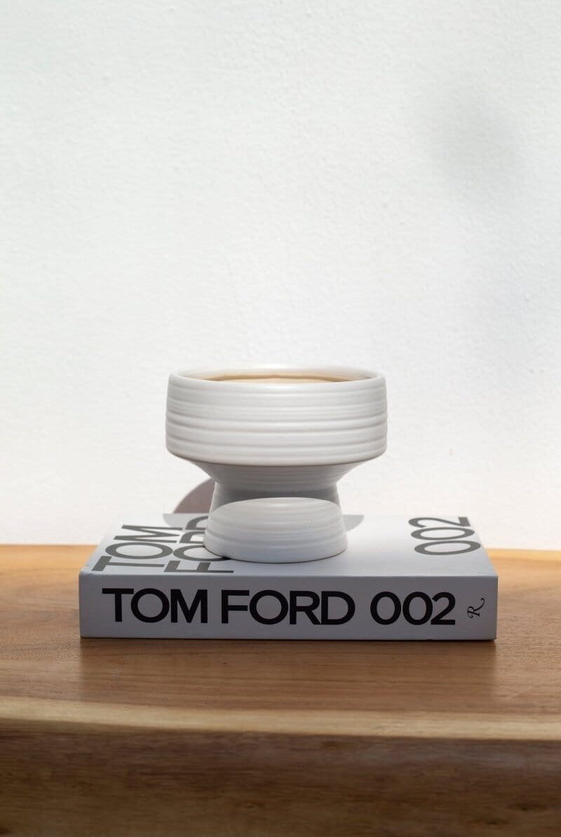 White Plate Ceramic Vase