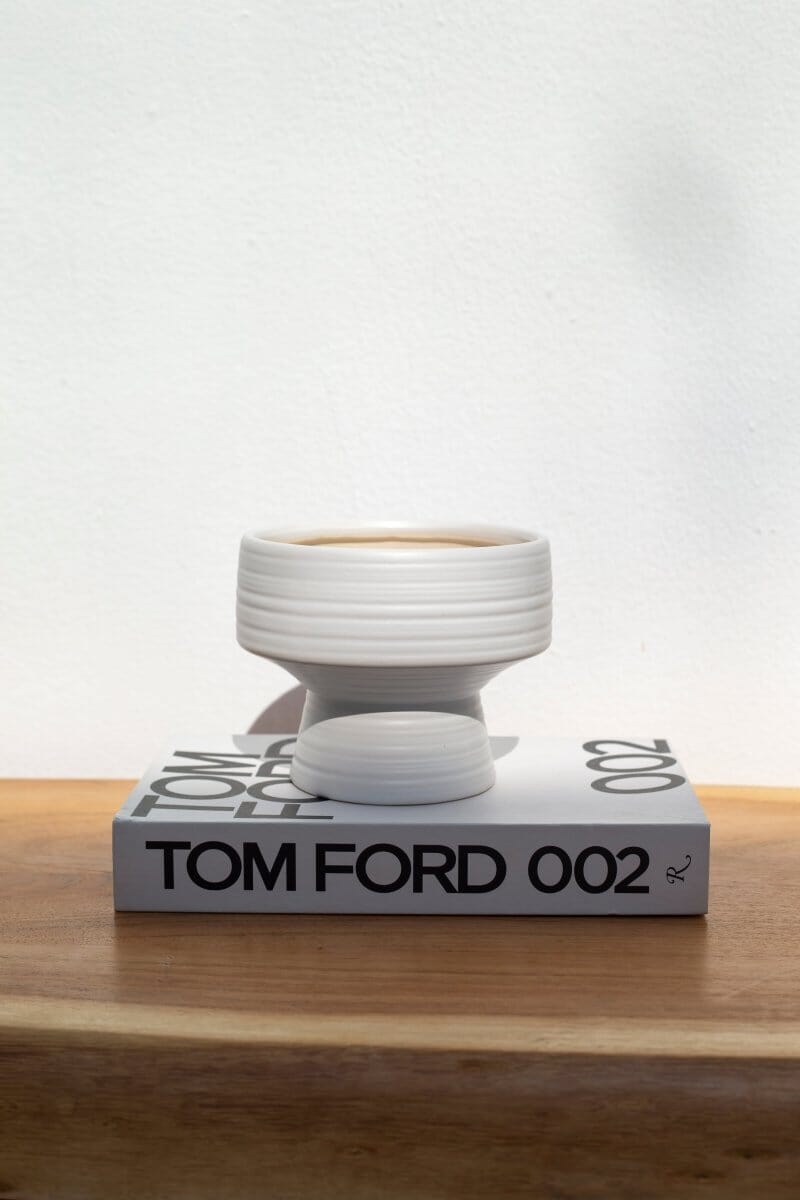 White Plate Ceramic Vase