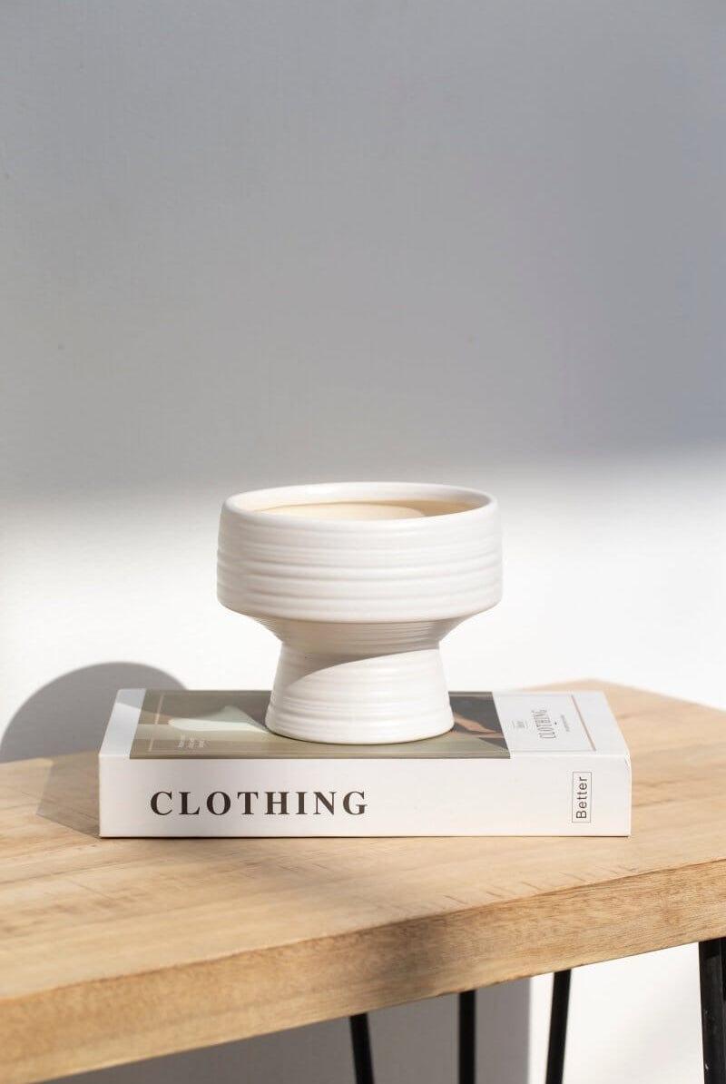 White Plate Ceramic Vase