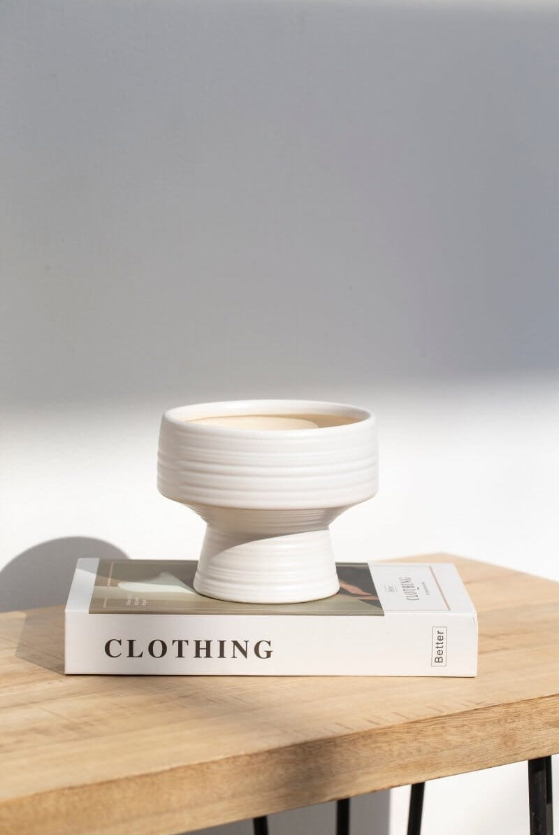 White Plate Ceramic Vase