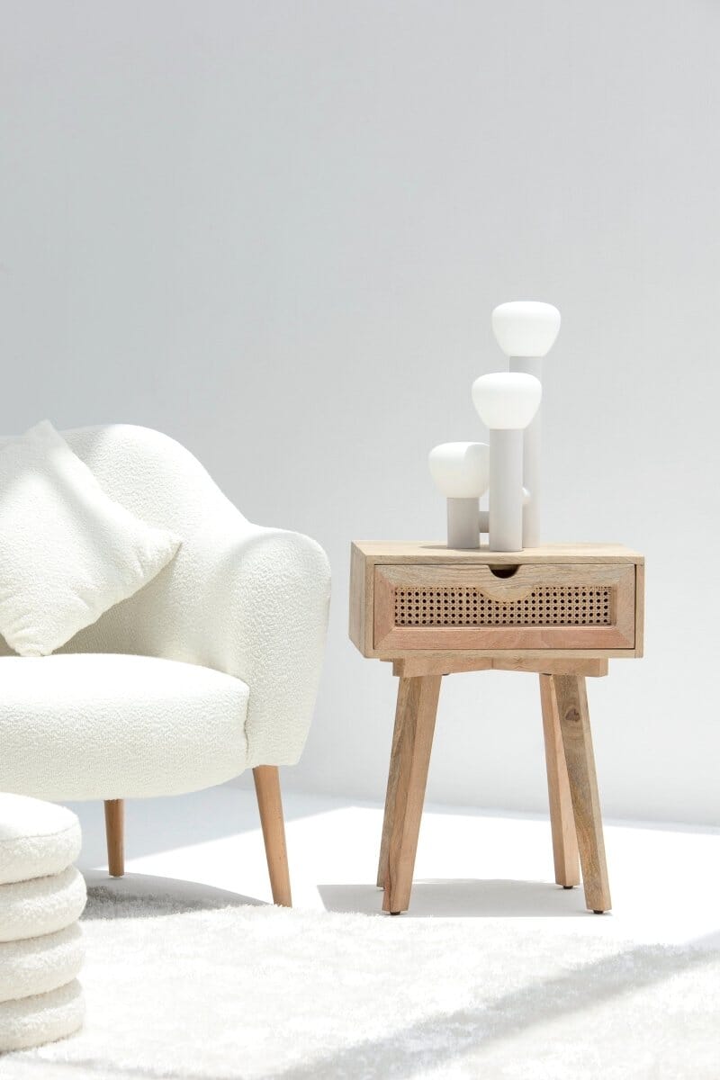 Zan Rattan Bedside Table