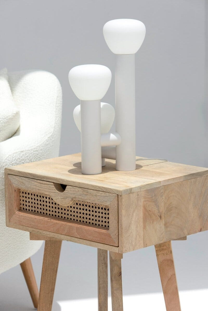 Zan Rattan Bedside Table