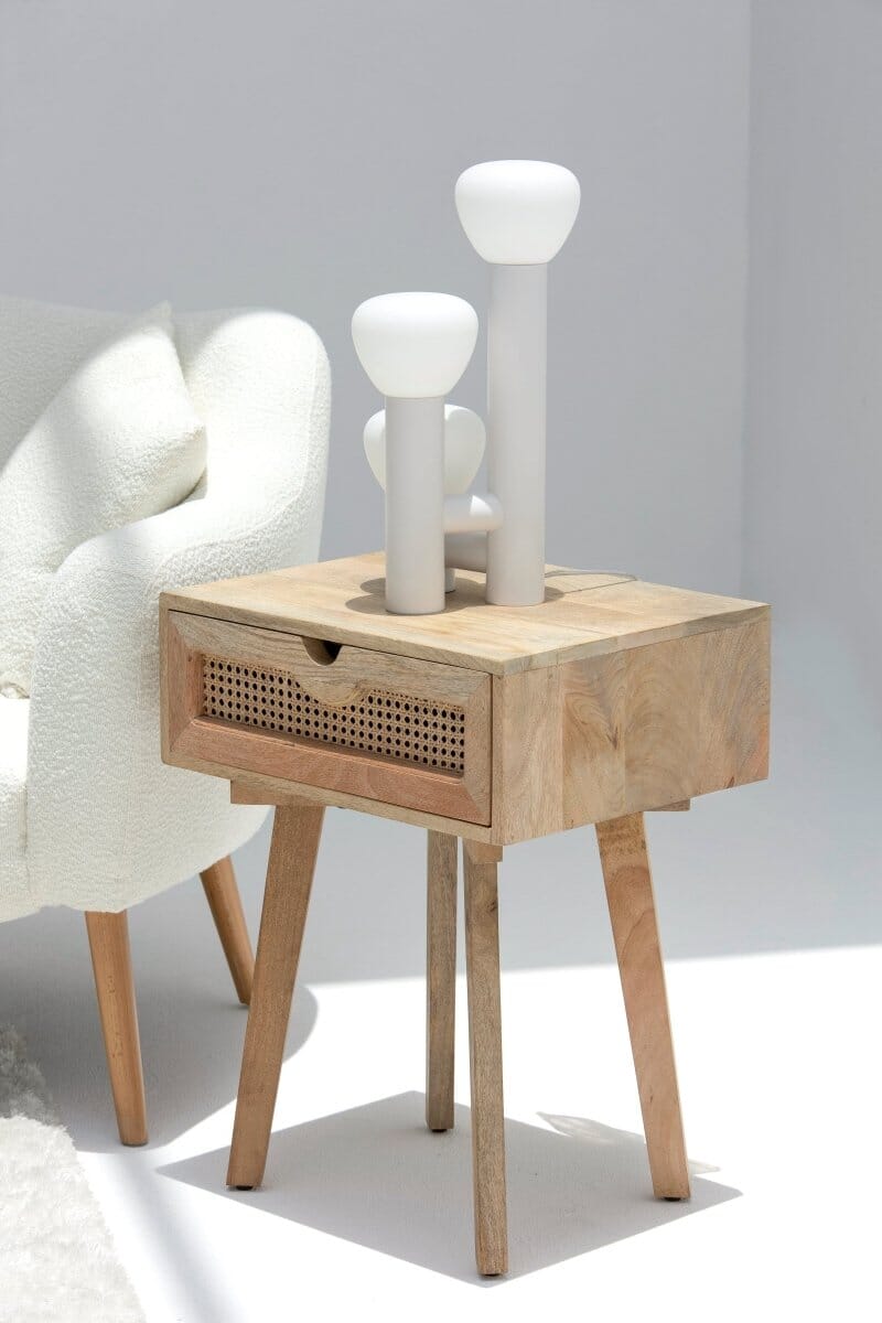 Zan Rattan Bedside Table