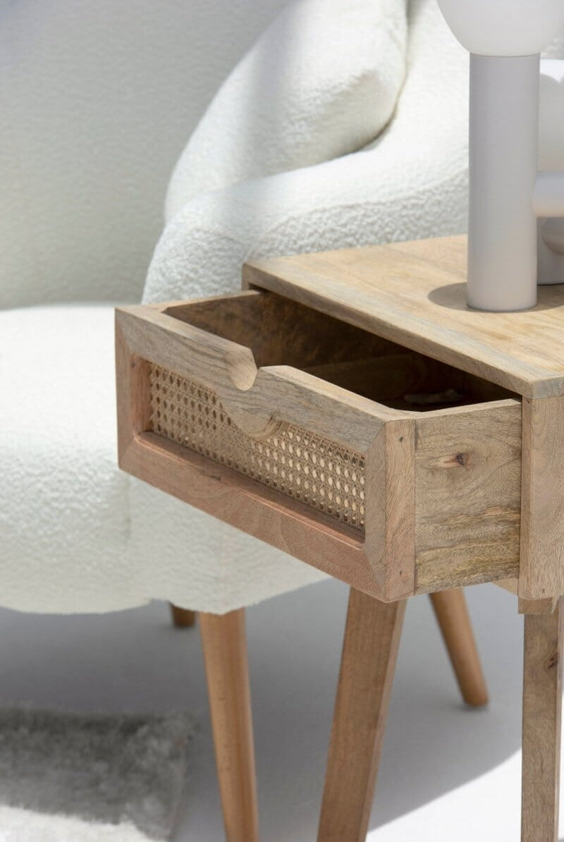 Zan Rattan Bedside Table