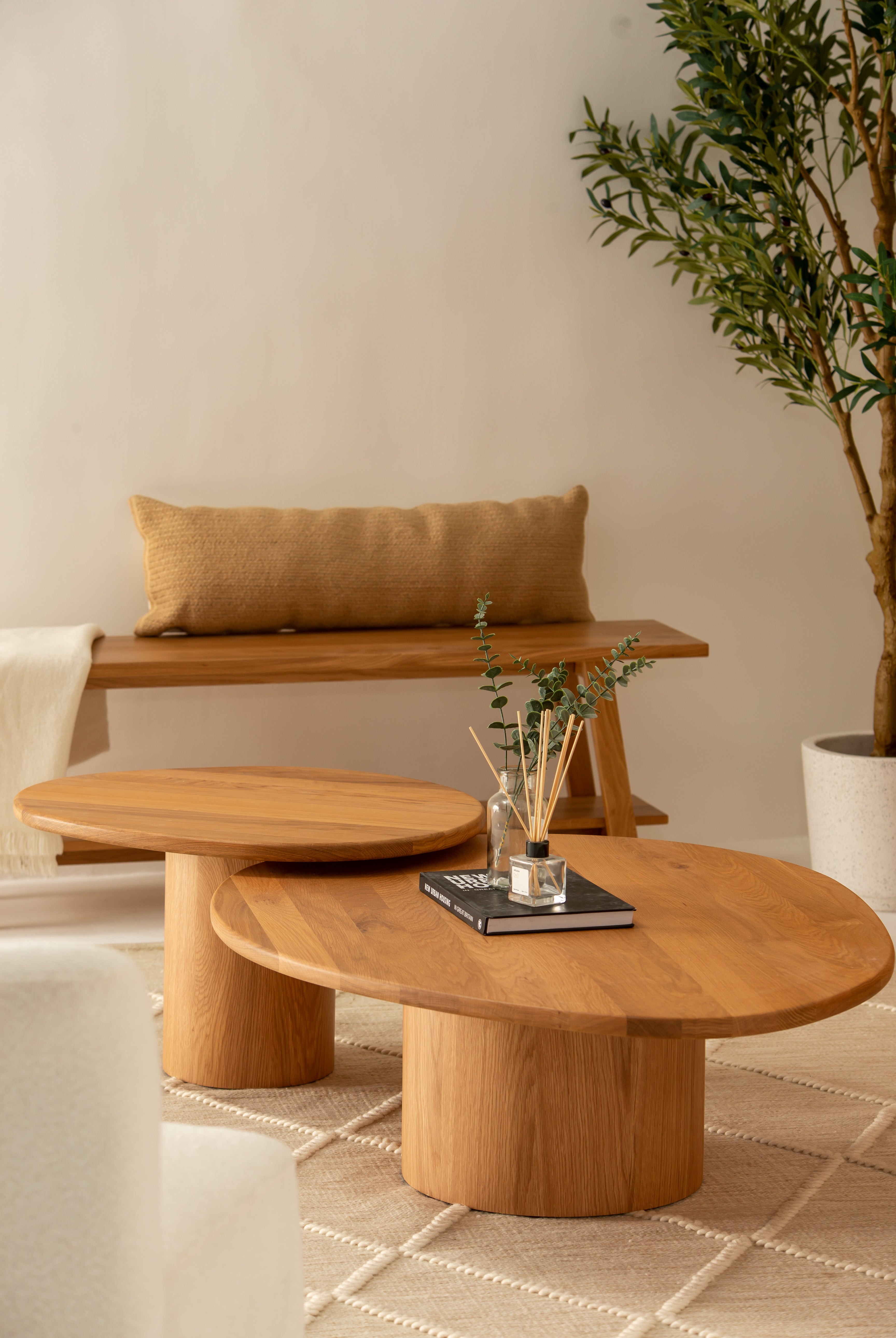 Mariano Solid Oak Nesting Coffee Table