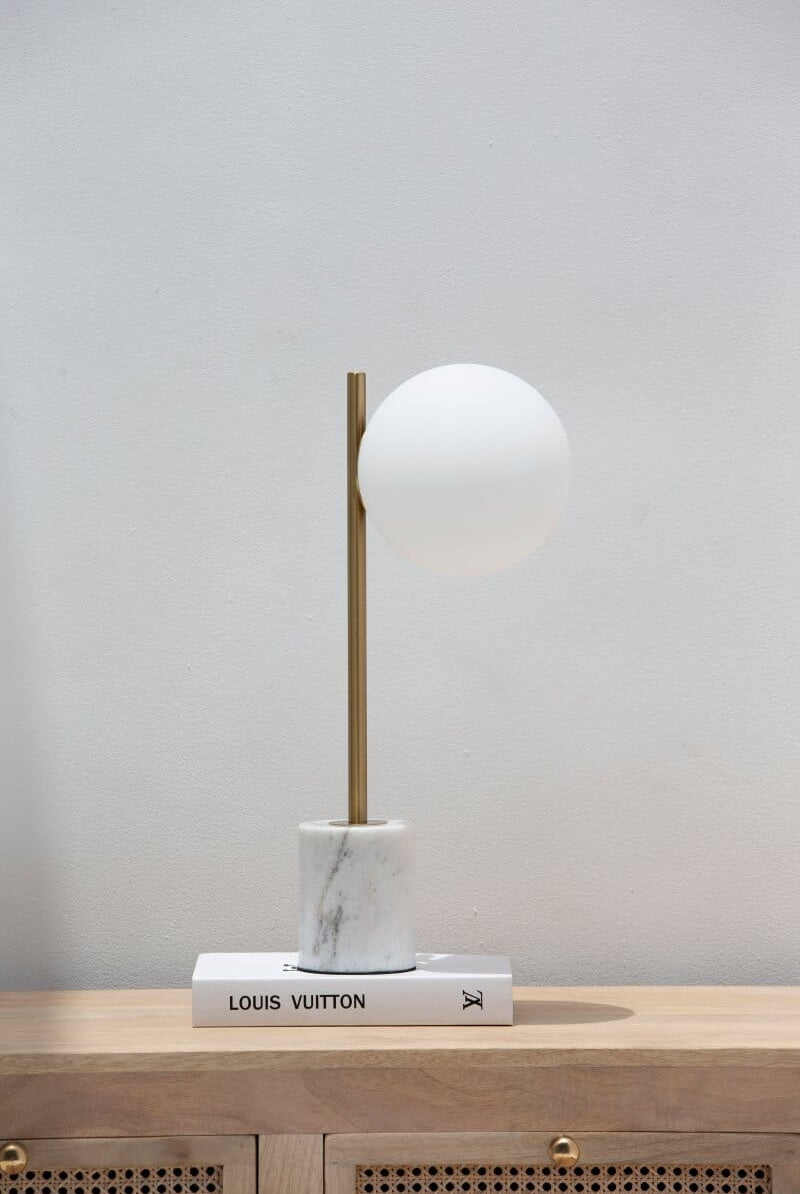 Mid Century Globe Golden Table Lamp