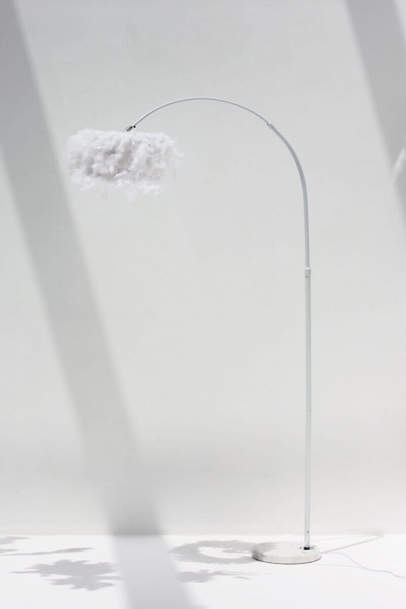 White Feather Arched Floor Lamp (195 CM)