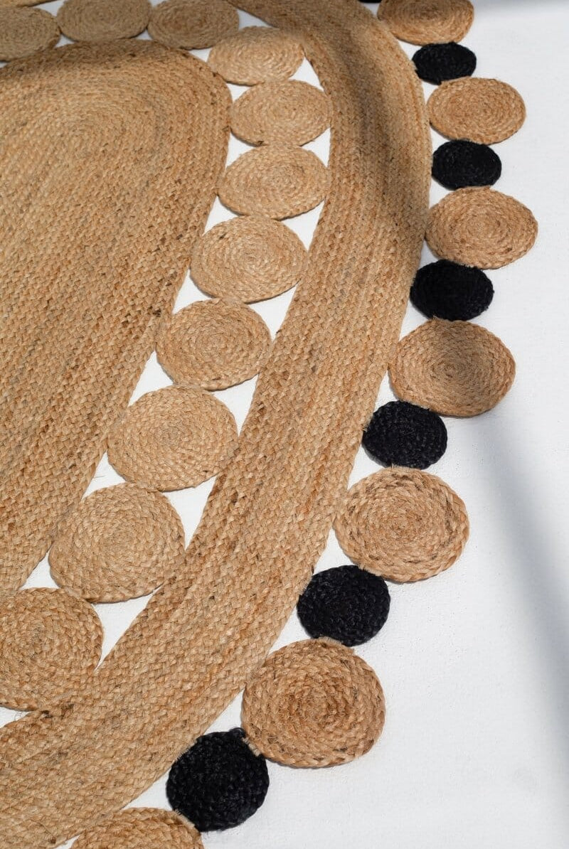 Circles of Serenity - Oval Jute Rug (140x200 CM) Braided -- Braided Rug