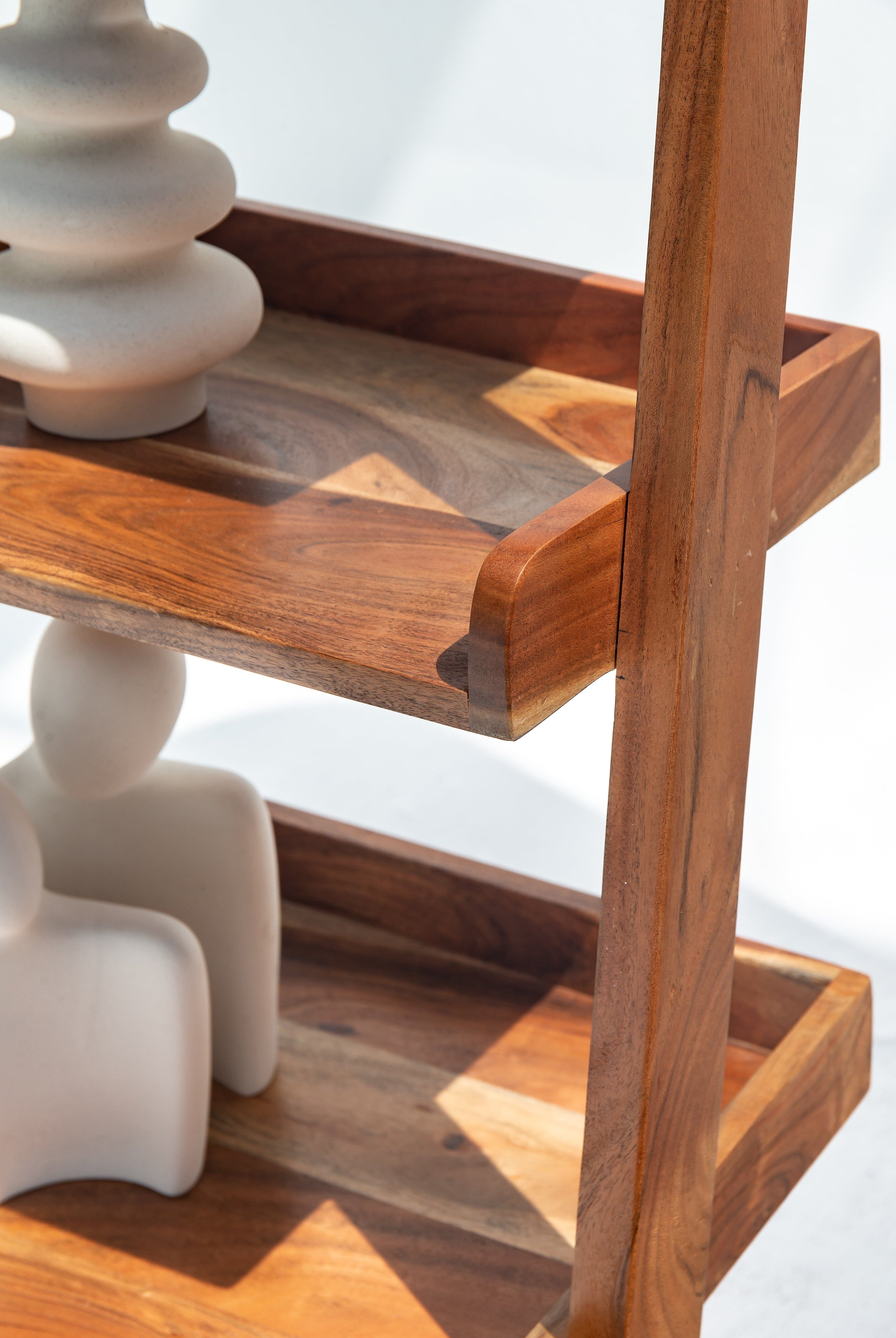 Acacia Wood Ladder Shelves Homekode