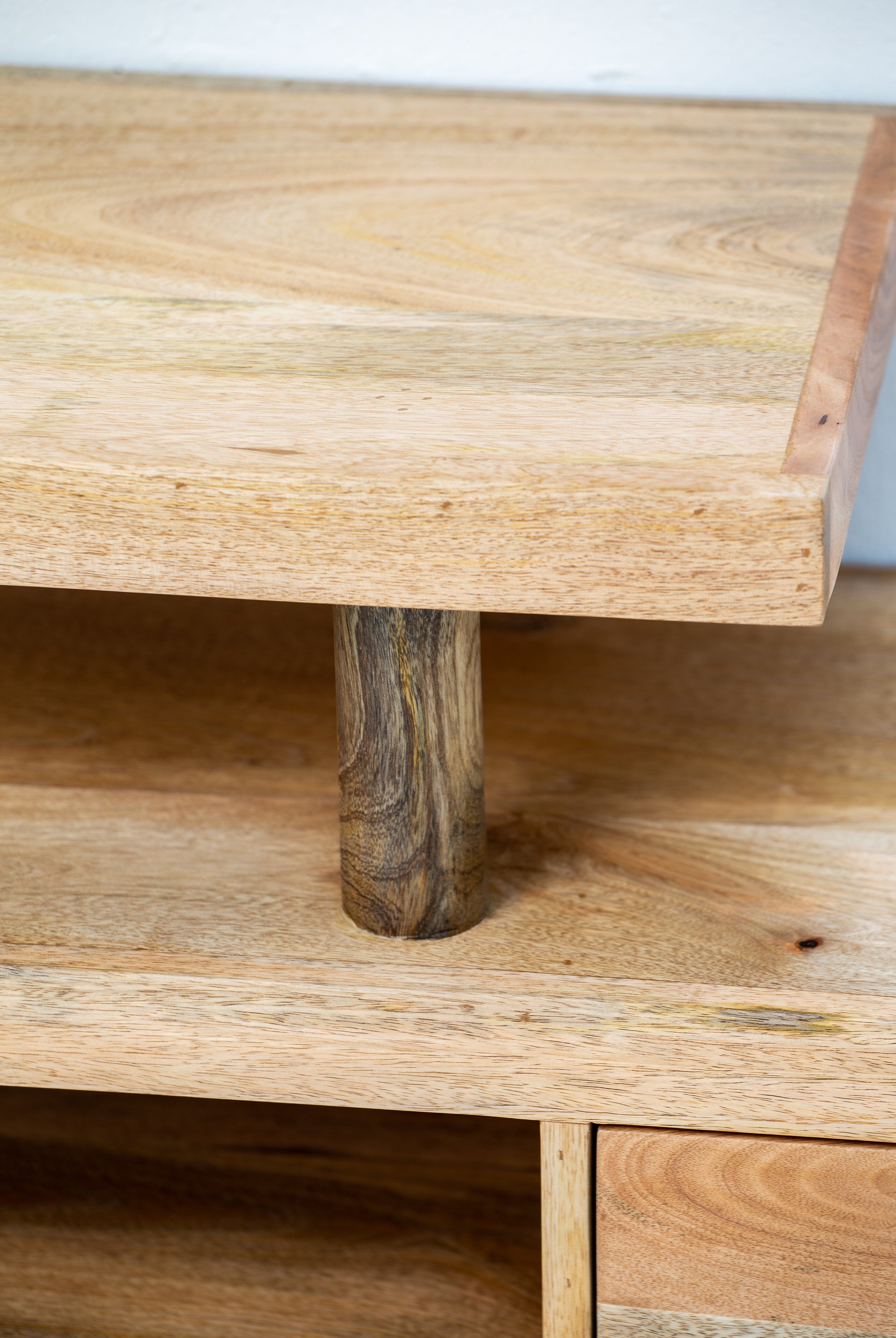 3 Shelves Wooden TV Console Homekode