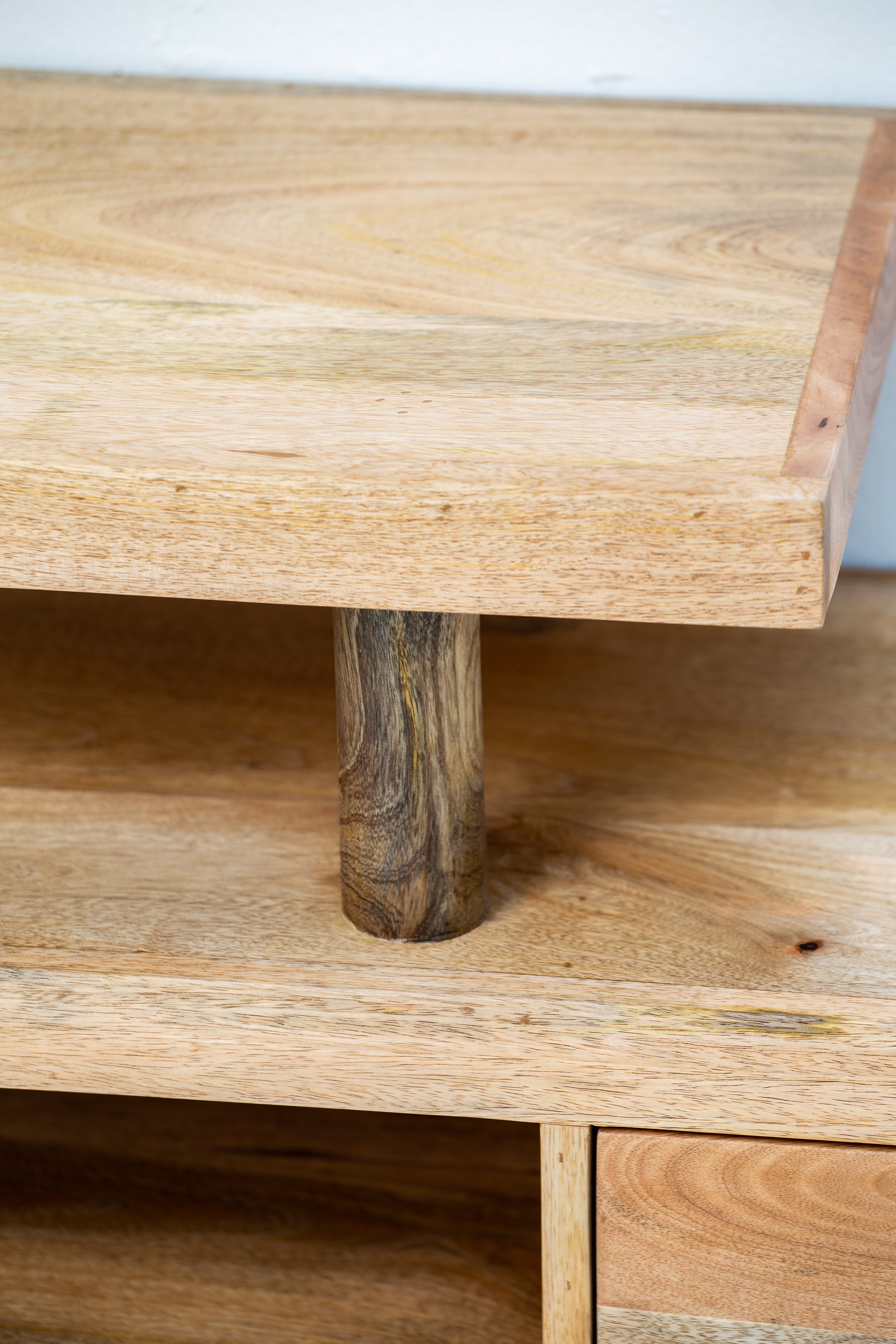 3 Shelves Wooden TV Console Homekode