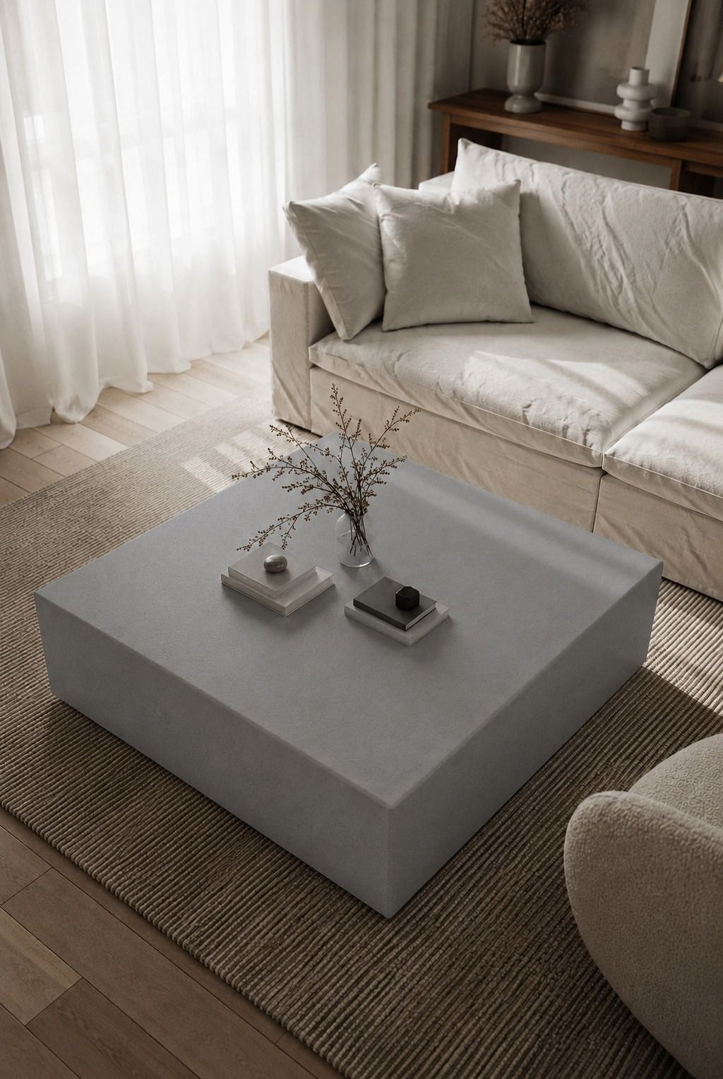 Felicity Ash Grey Microconcrete Coffee Table