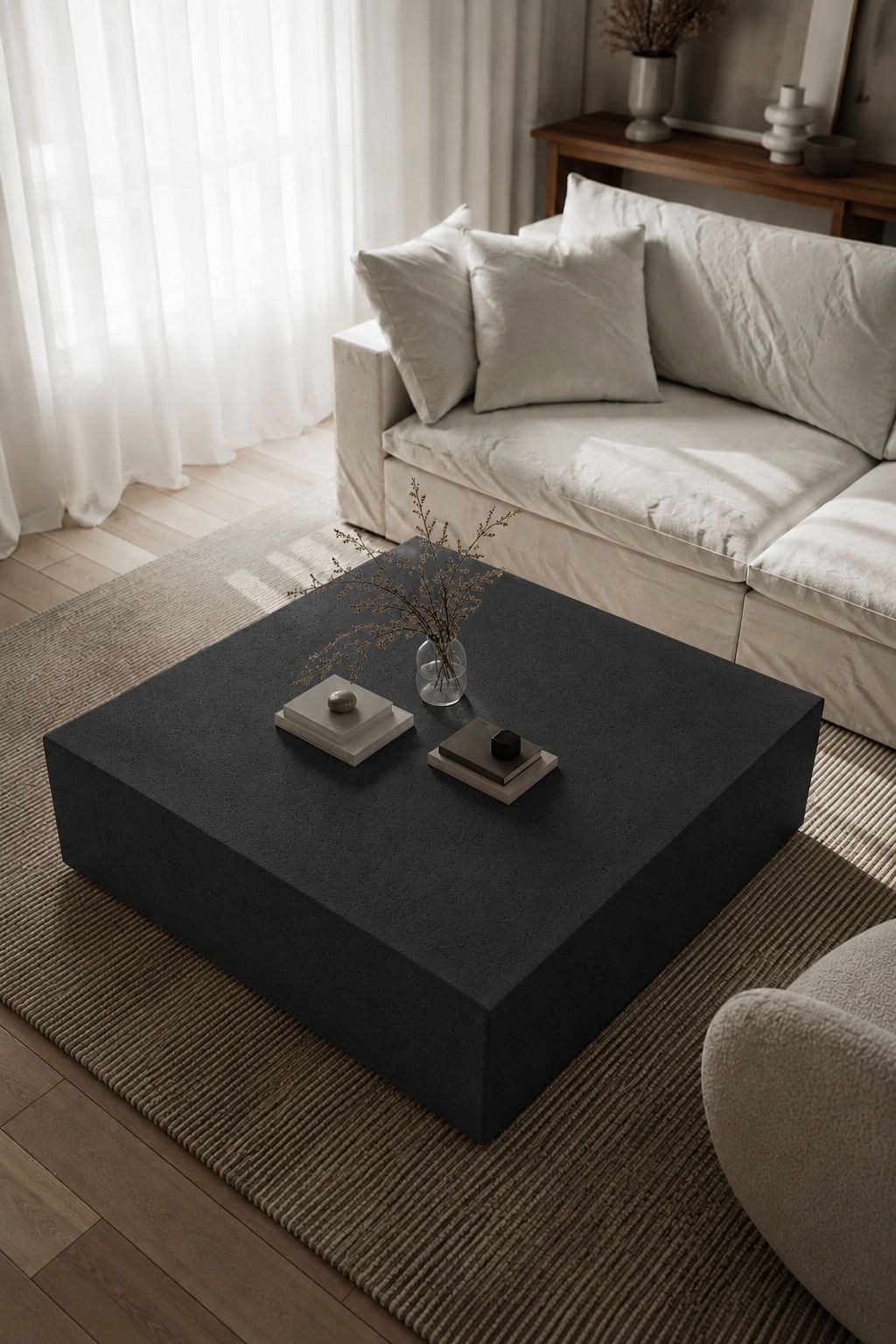 Felicity Black Microconcrete Coffee Table