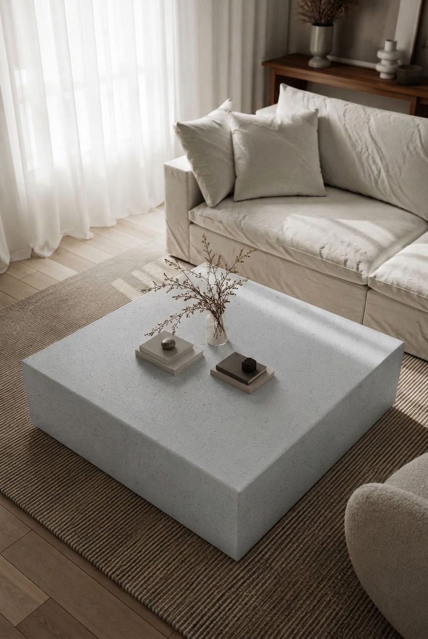 Felicity Grey Speckled Microconcrete Square Coffee Table