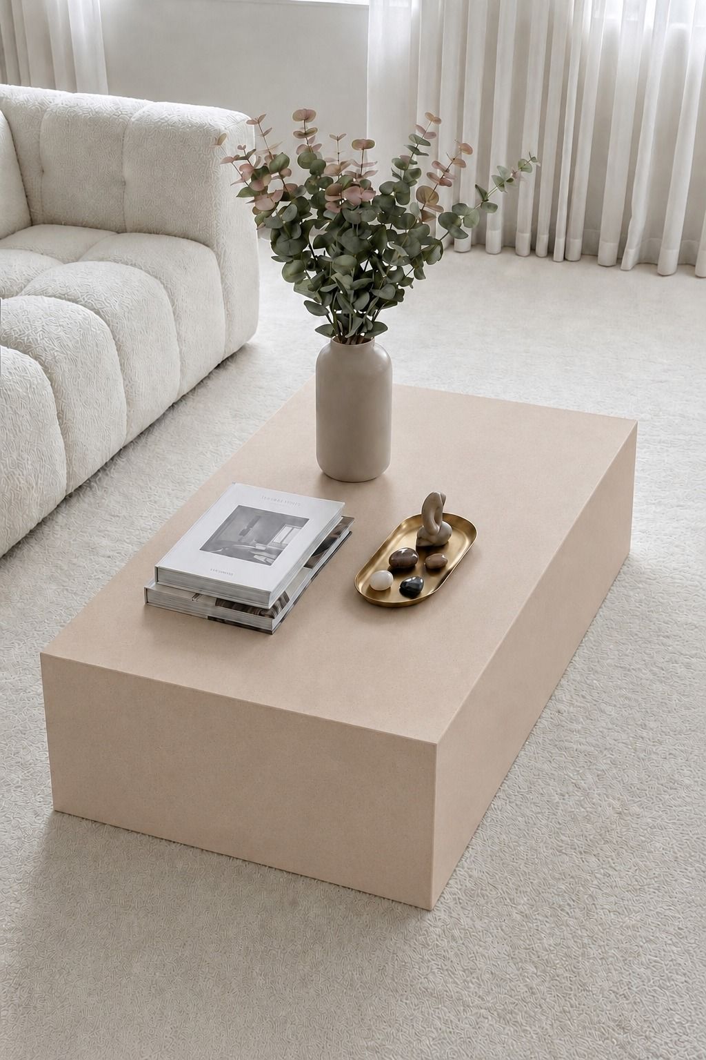Felicity Ivory Cream Microconcrete Coffee Table